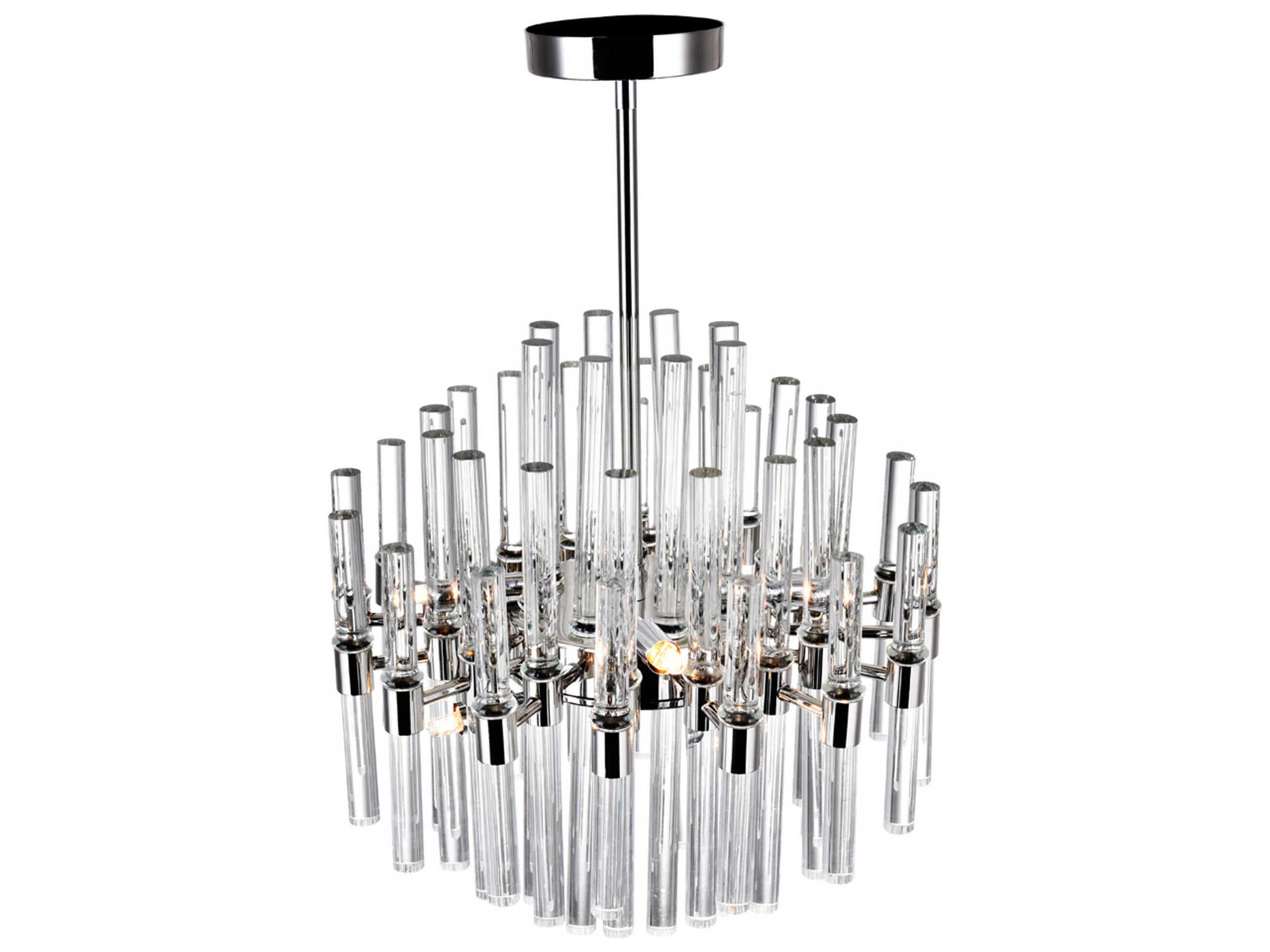 CWI Lighting Miroir 8-Light Polished Nickel Linear Chandelier