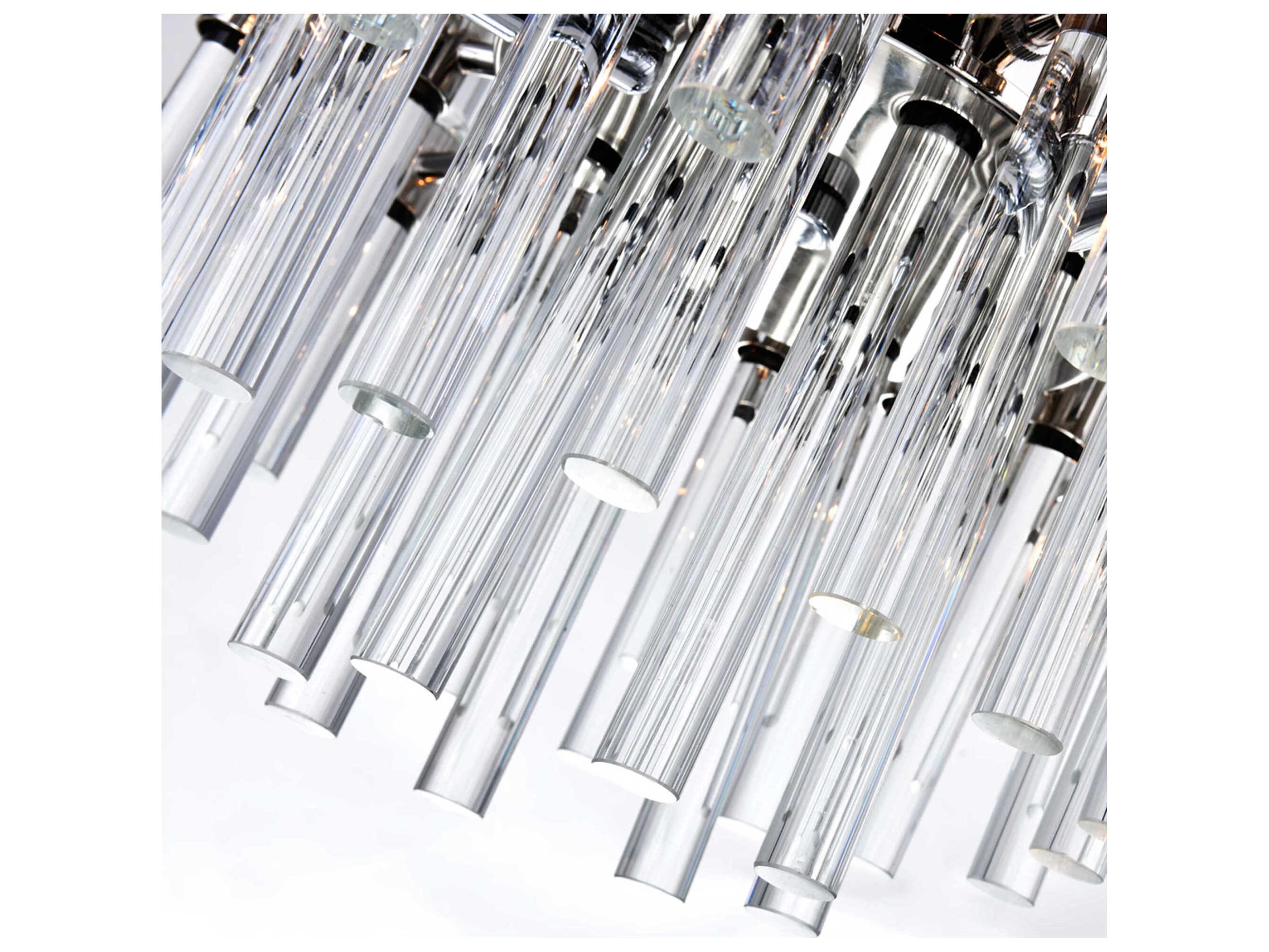 CWI Lighting Miroir 8-Light Polished Nickel Linear Chandelier