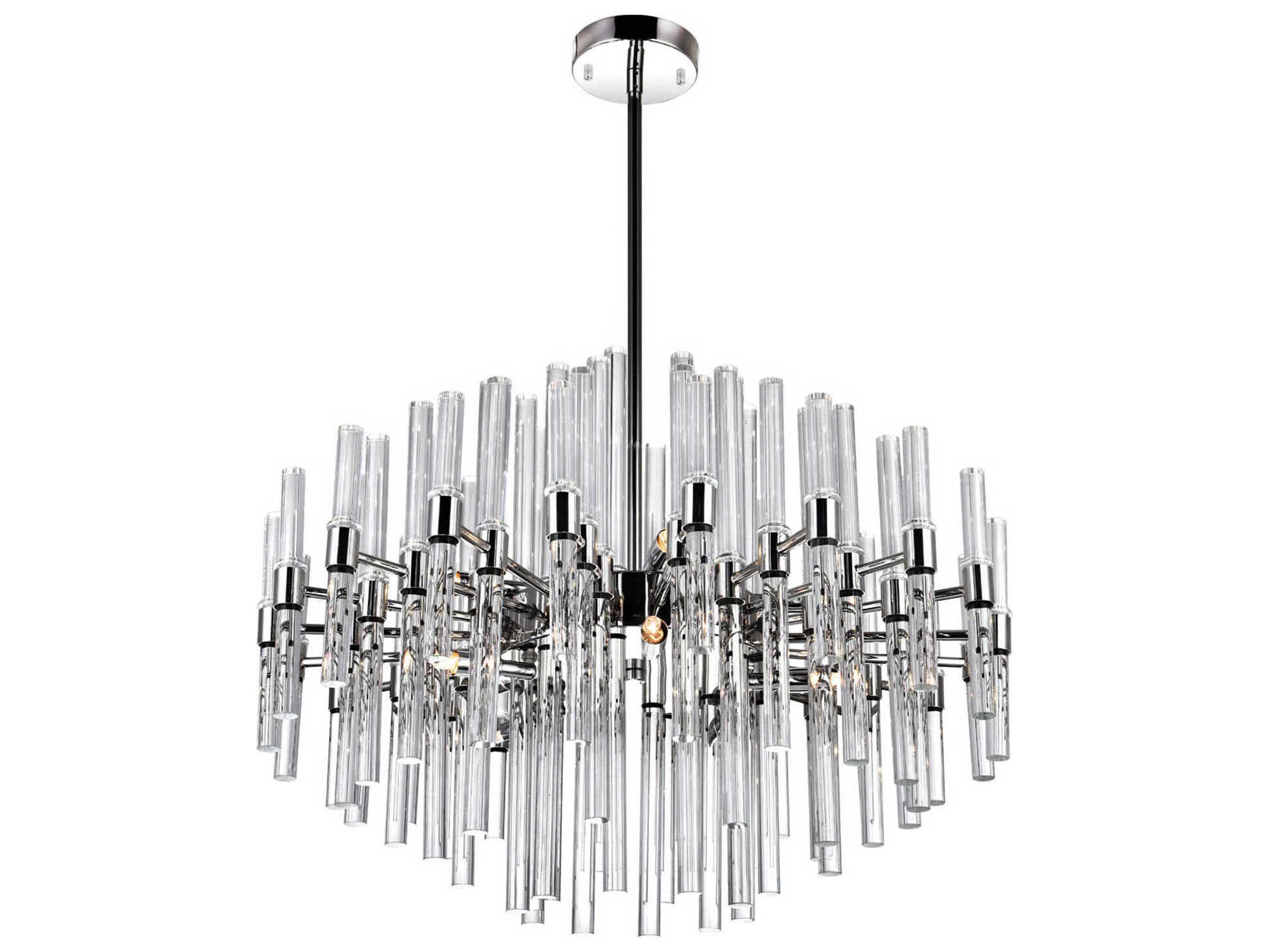 Miroir 10-Light Polished Nickel Linear Chandelier