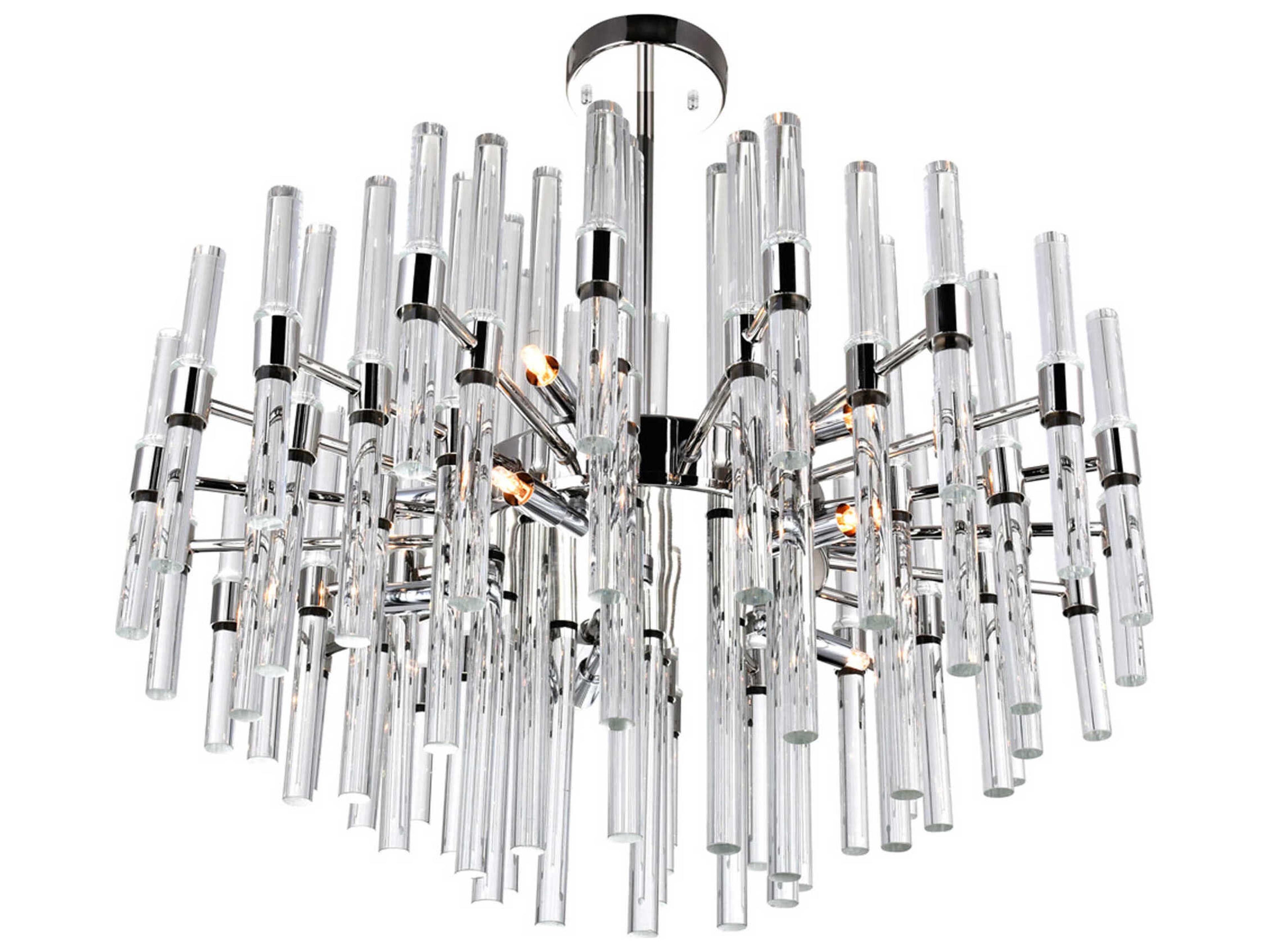 CWI Lighting Miroir 10-Light Polished Nickel Linear Chandelier