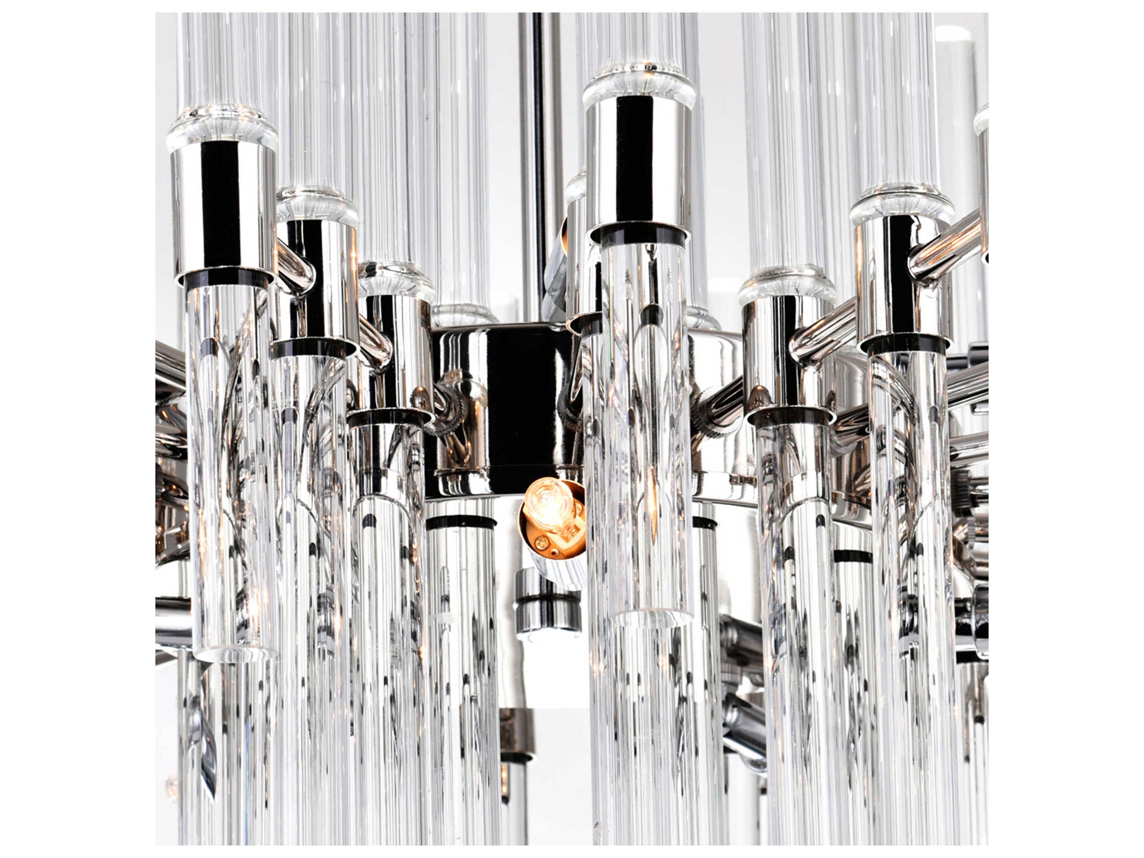 CWI Lighting Miroir 10-Light Polished Nickel Linear Chandelier