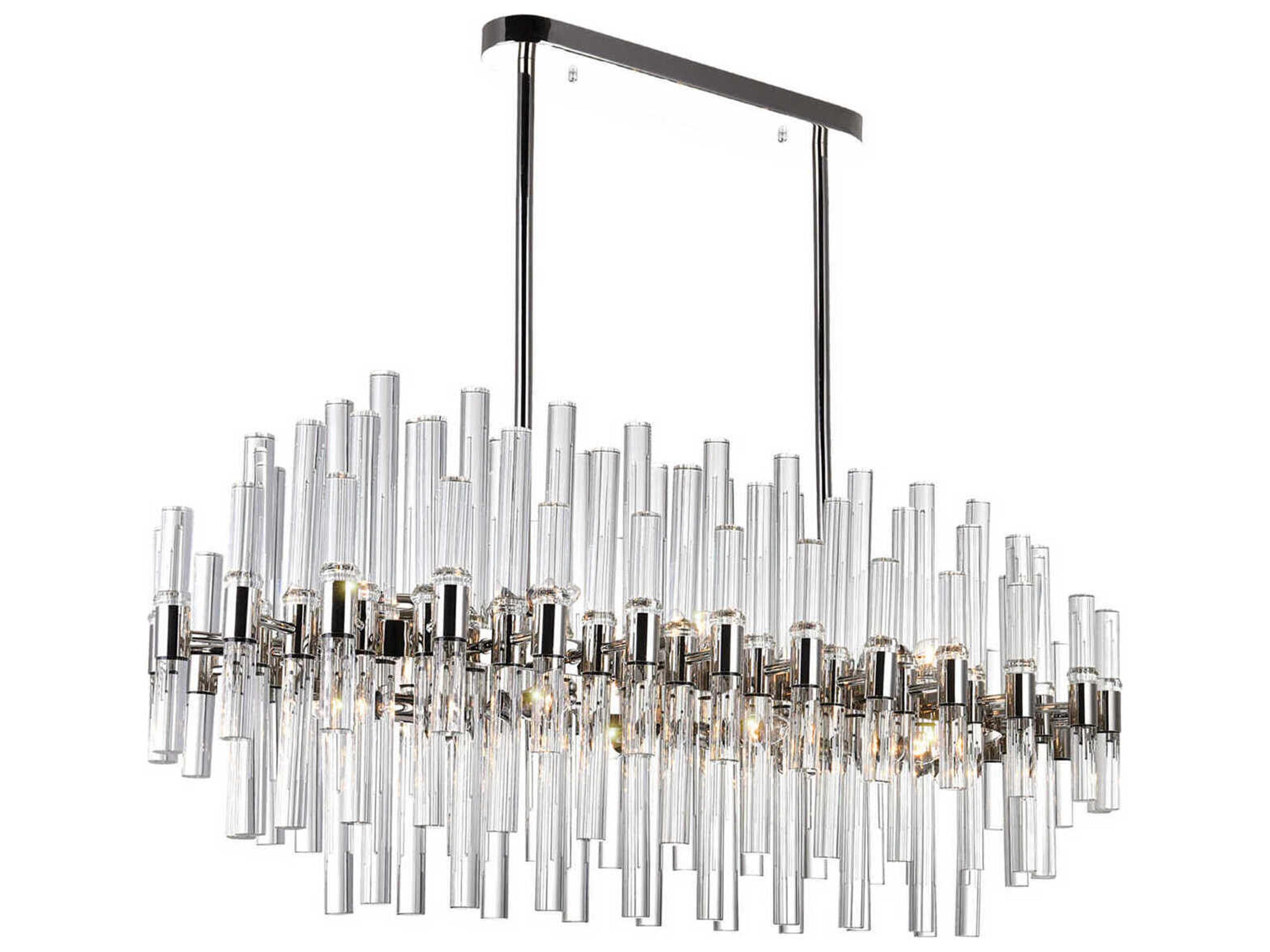 CWI Lighting Miroir 16-Light Polished Nickel Linear Island Pendant