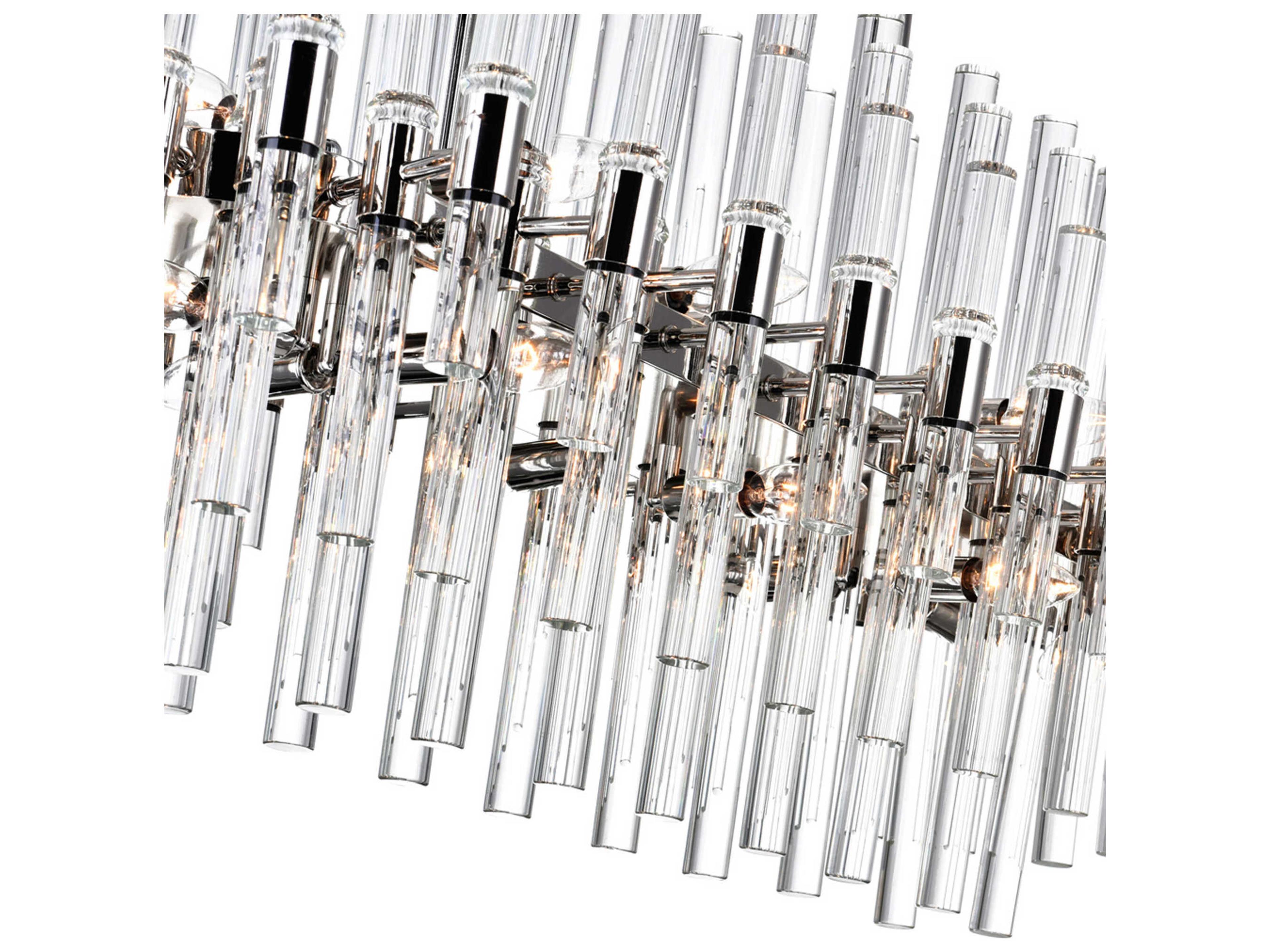 CWI Lighting Miroir 16-Light Polished Nickel Linear Island Pendant