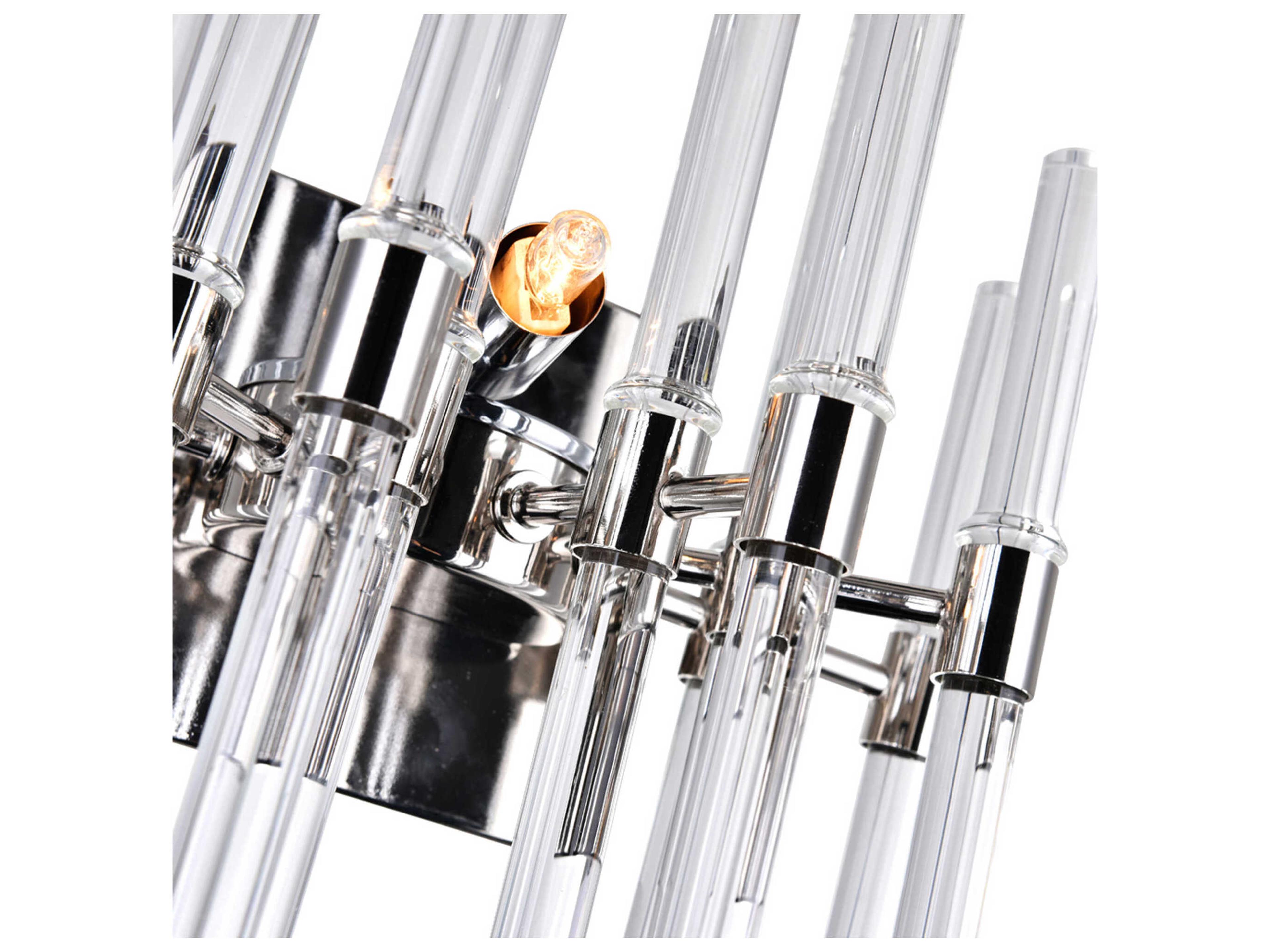 CWI Lighting Miroir 2-Light Polished Nickel Chrome Vanity Light