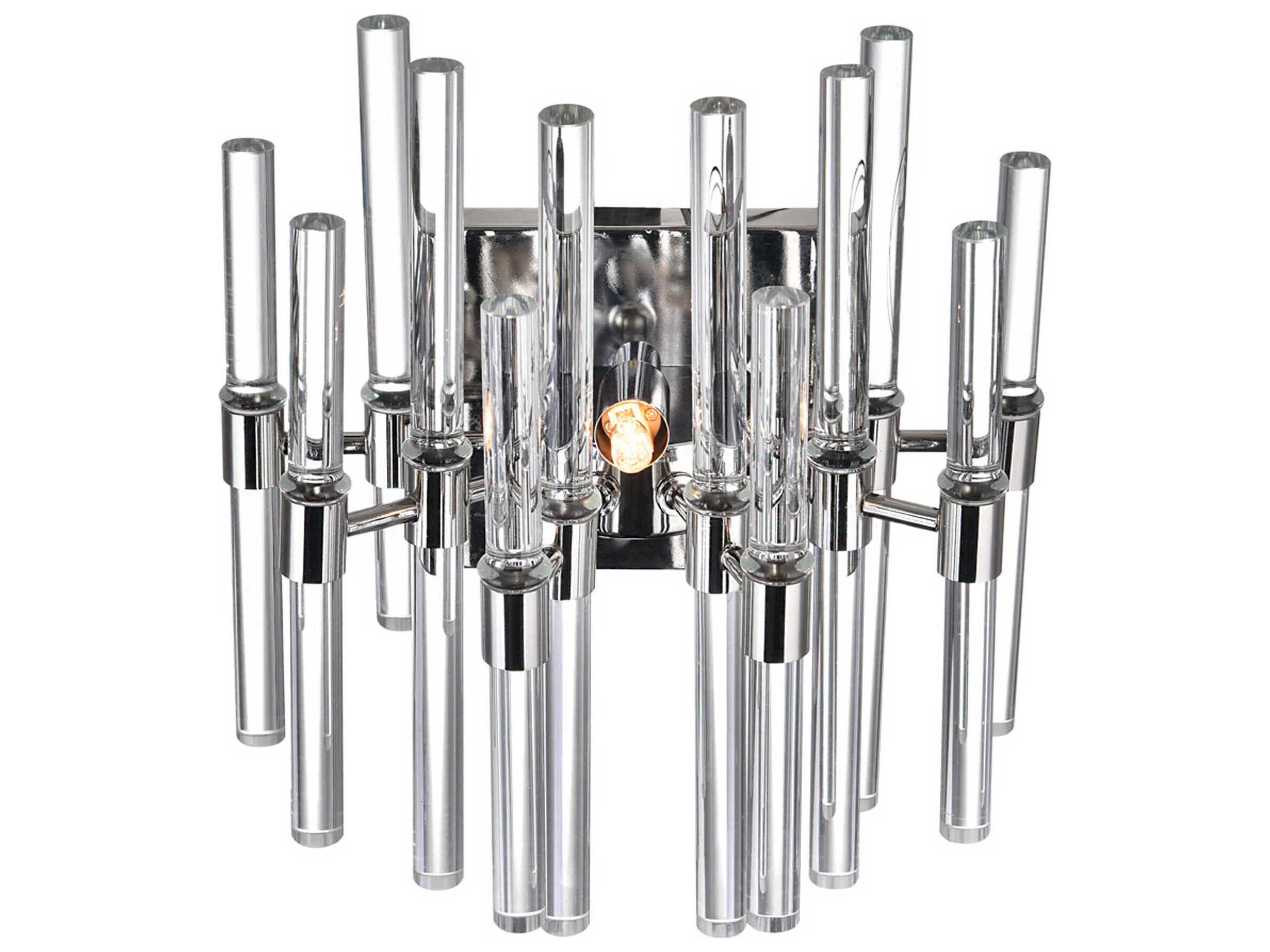 CWI Lighting Miroir 2-Light Polished Nickel Chrome Vanity Light