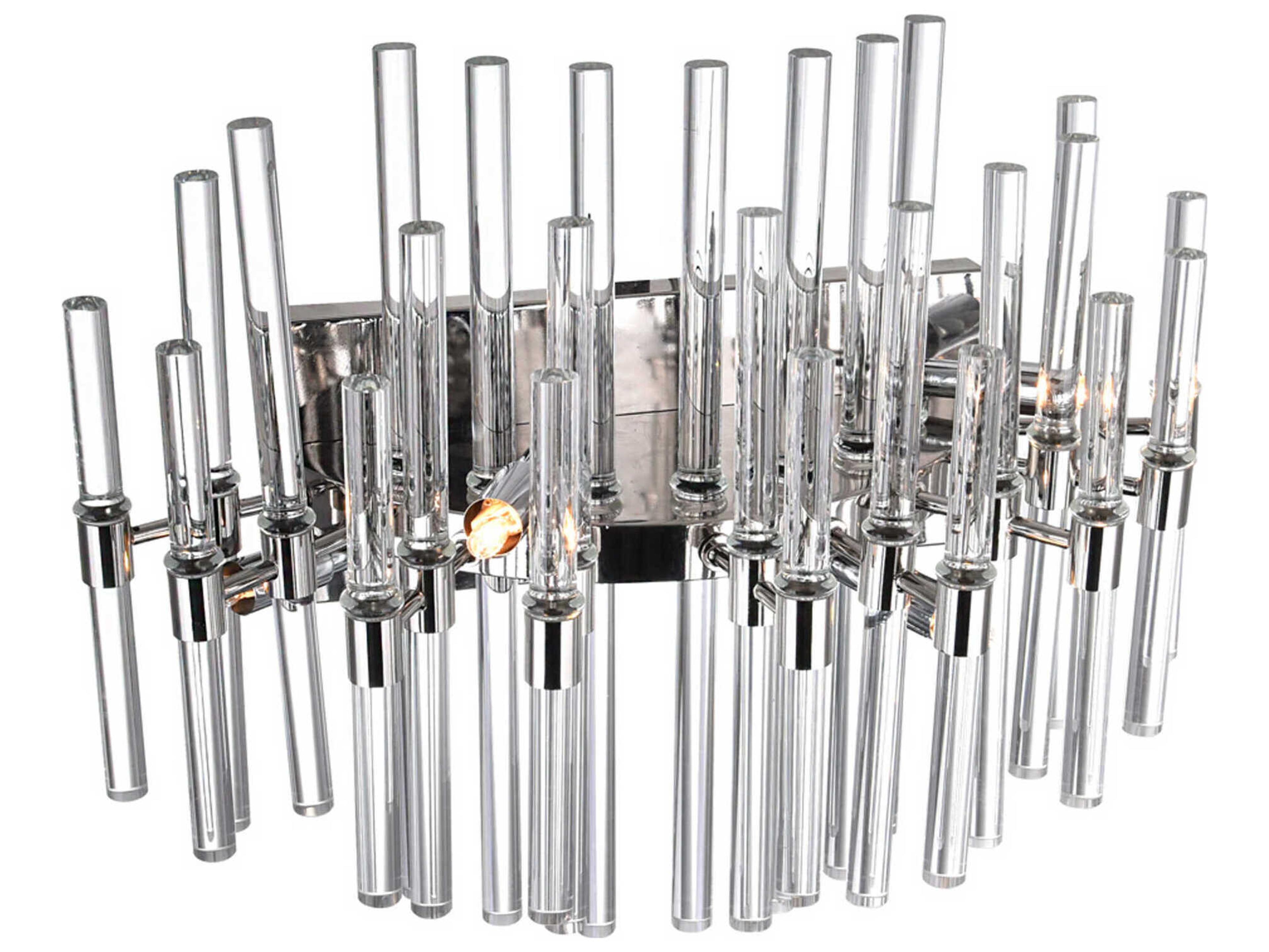 CWI Lighting Miroir 4-Light Polished Nickel Vanity Light