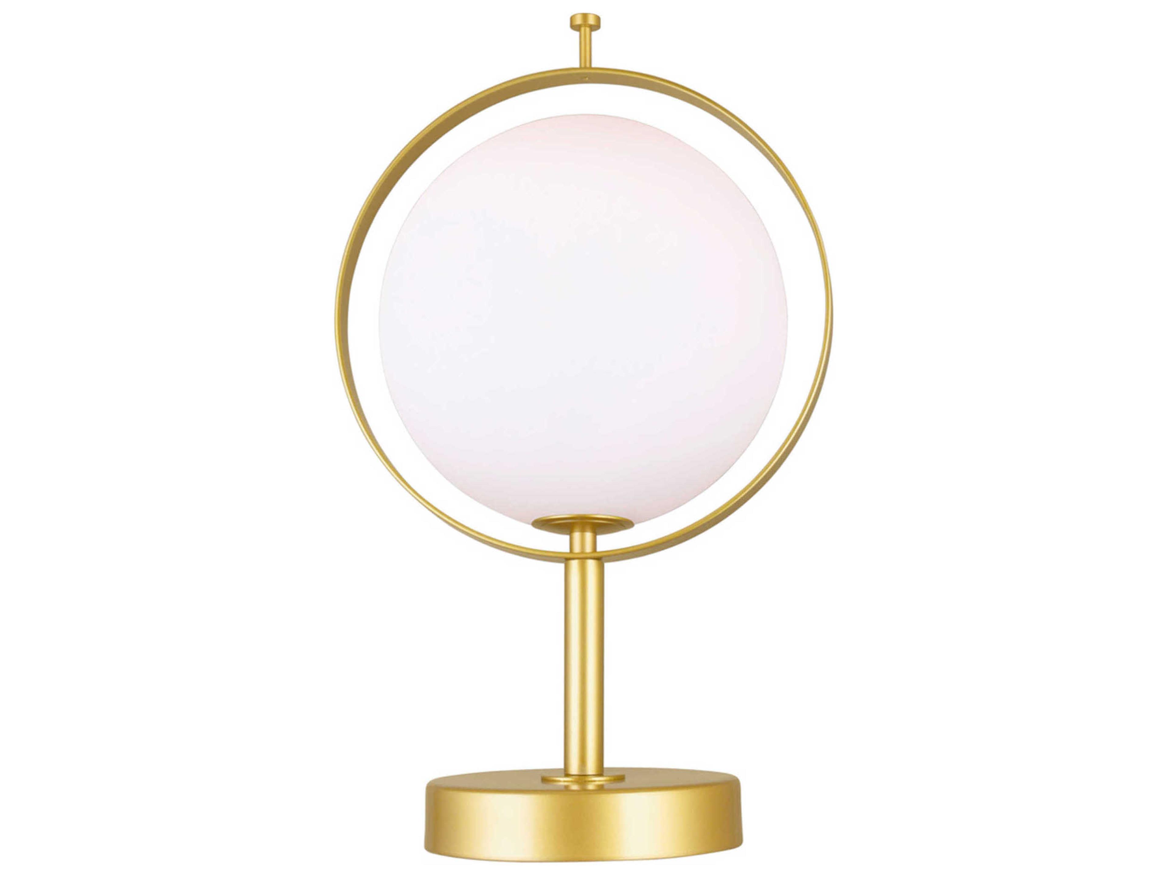 Da Vinci Medallion Gold Frosted Glass Table Lamp