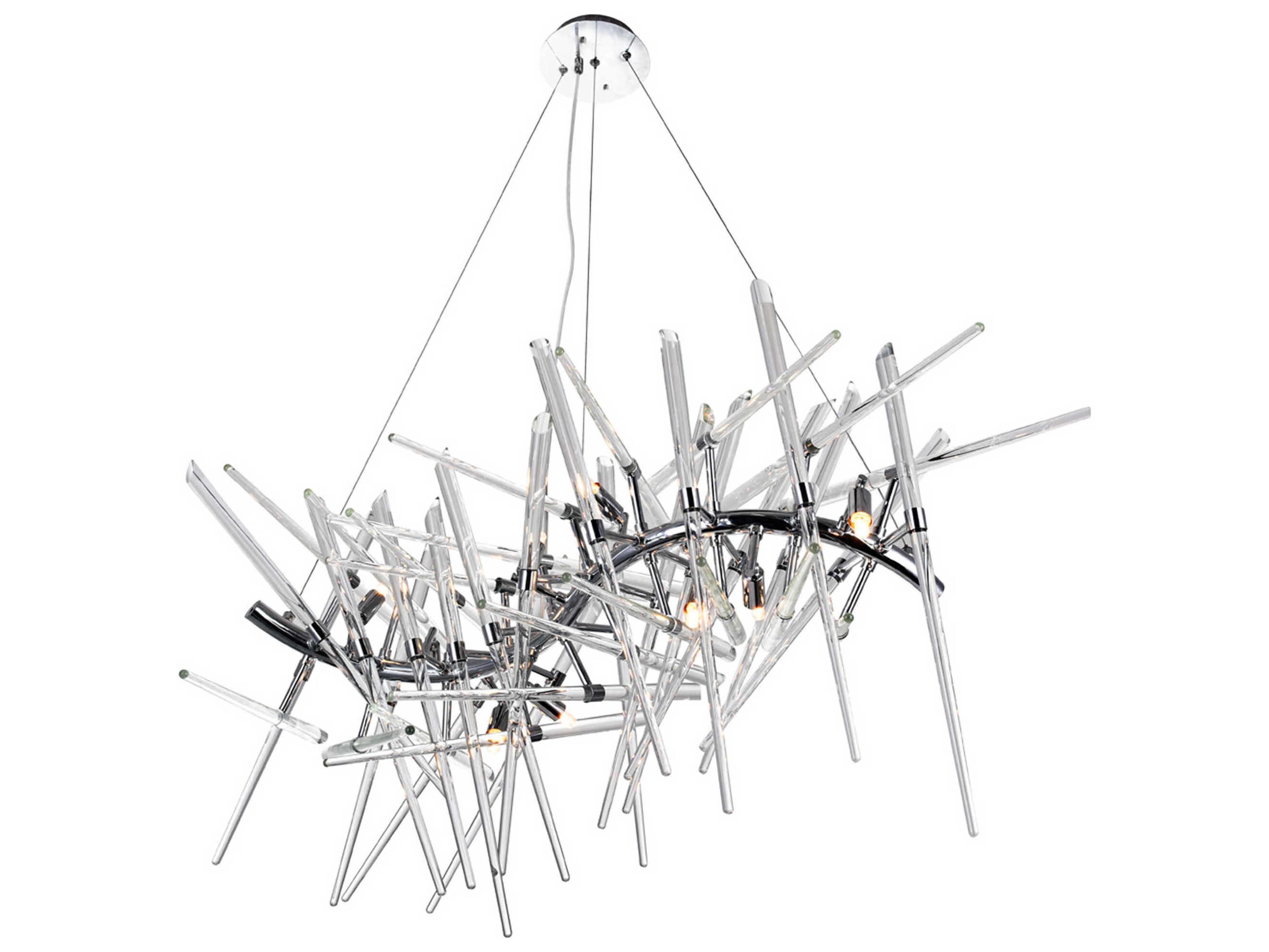CWI Lighting Icicle 10-Light Chrome Linear Island Pendant