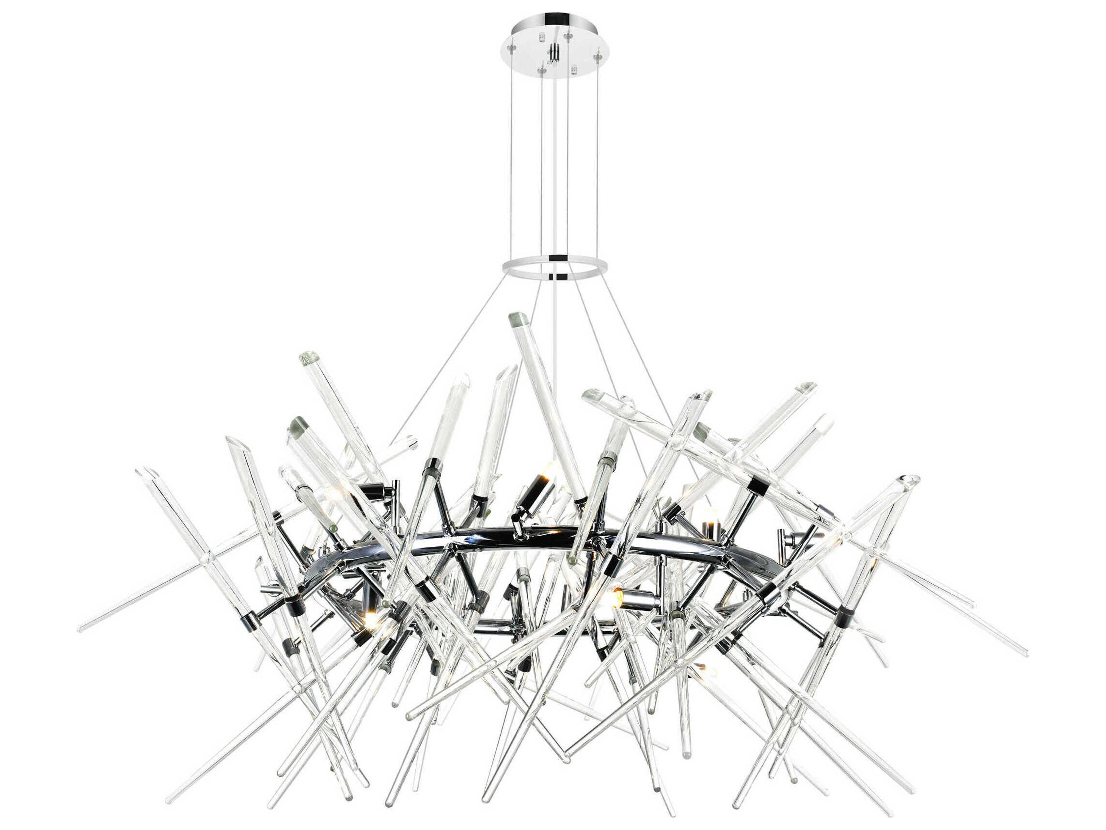 Icicle 12-Light Chrome Linear Sputnik Chandelier
