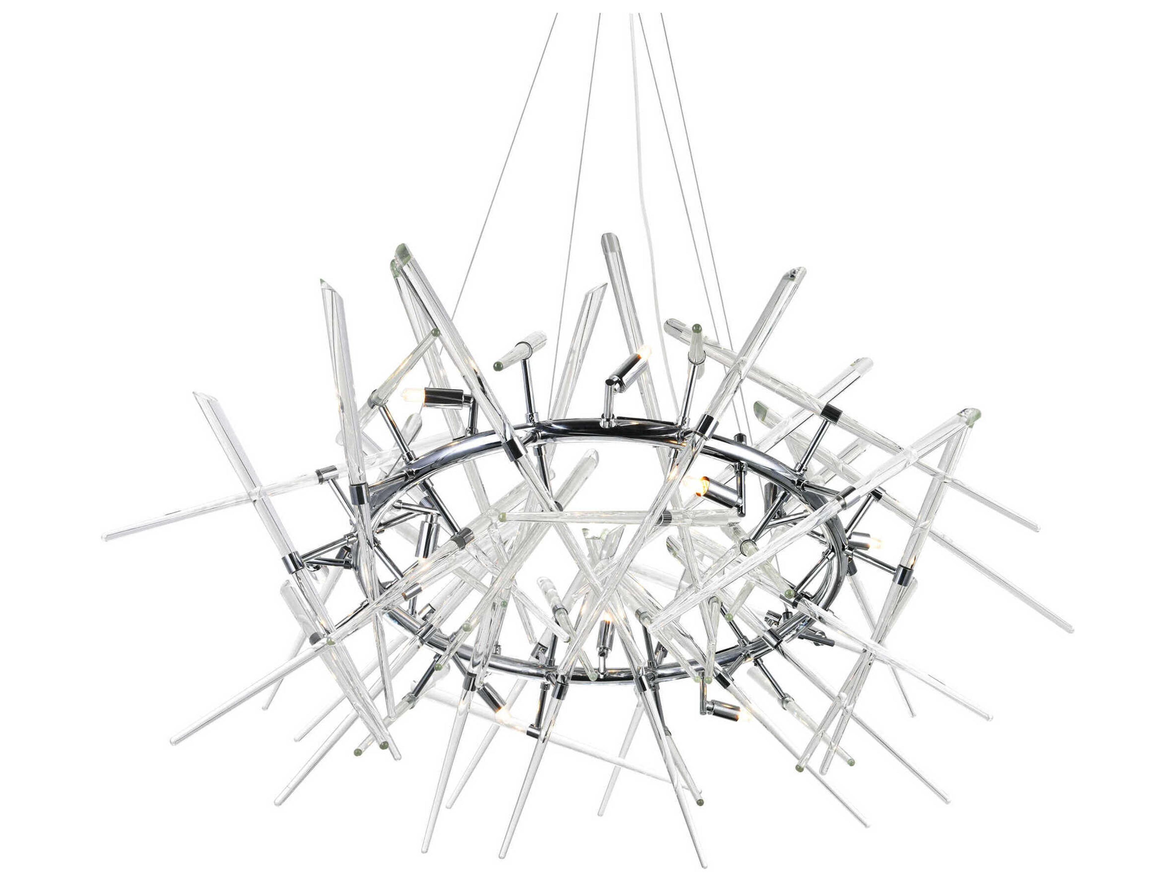 CWI Lighting Icicle 12-Light Chrome Linear Sputnik Chandelier