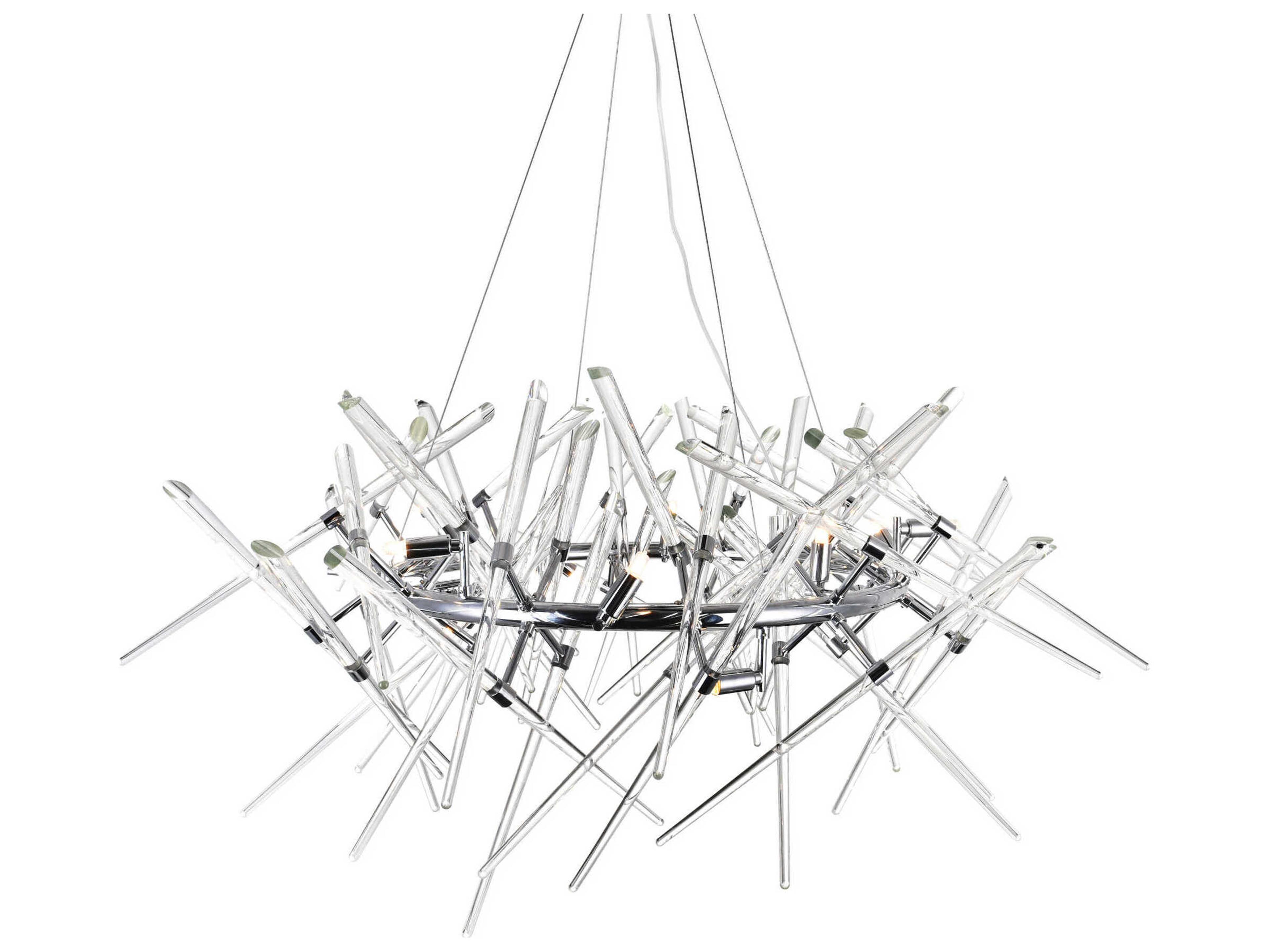 CWI Lighting Icicle 12-Light Chrome Linear Sputnik Chandelier