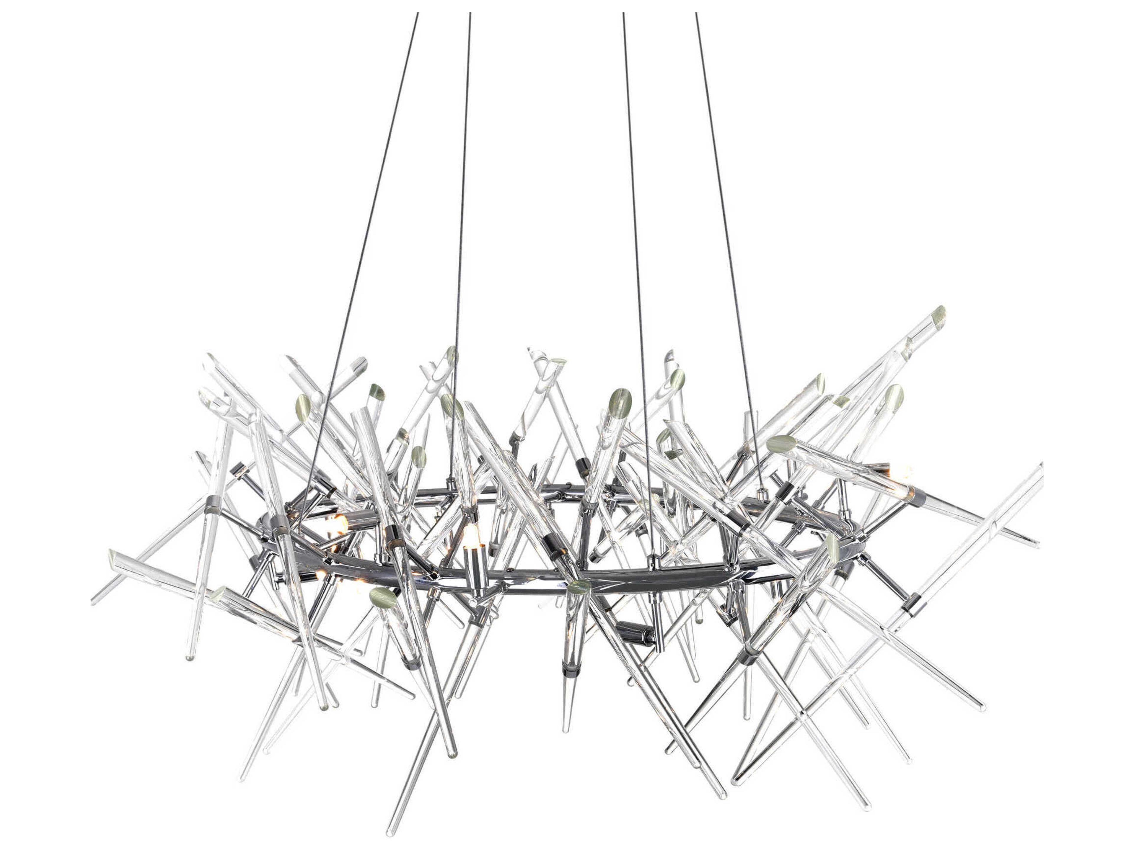 CWI Lighting Icicle 12-Light Chrome Linear Sputnik Island Pendant