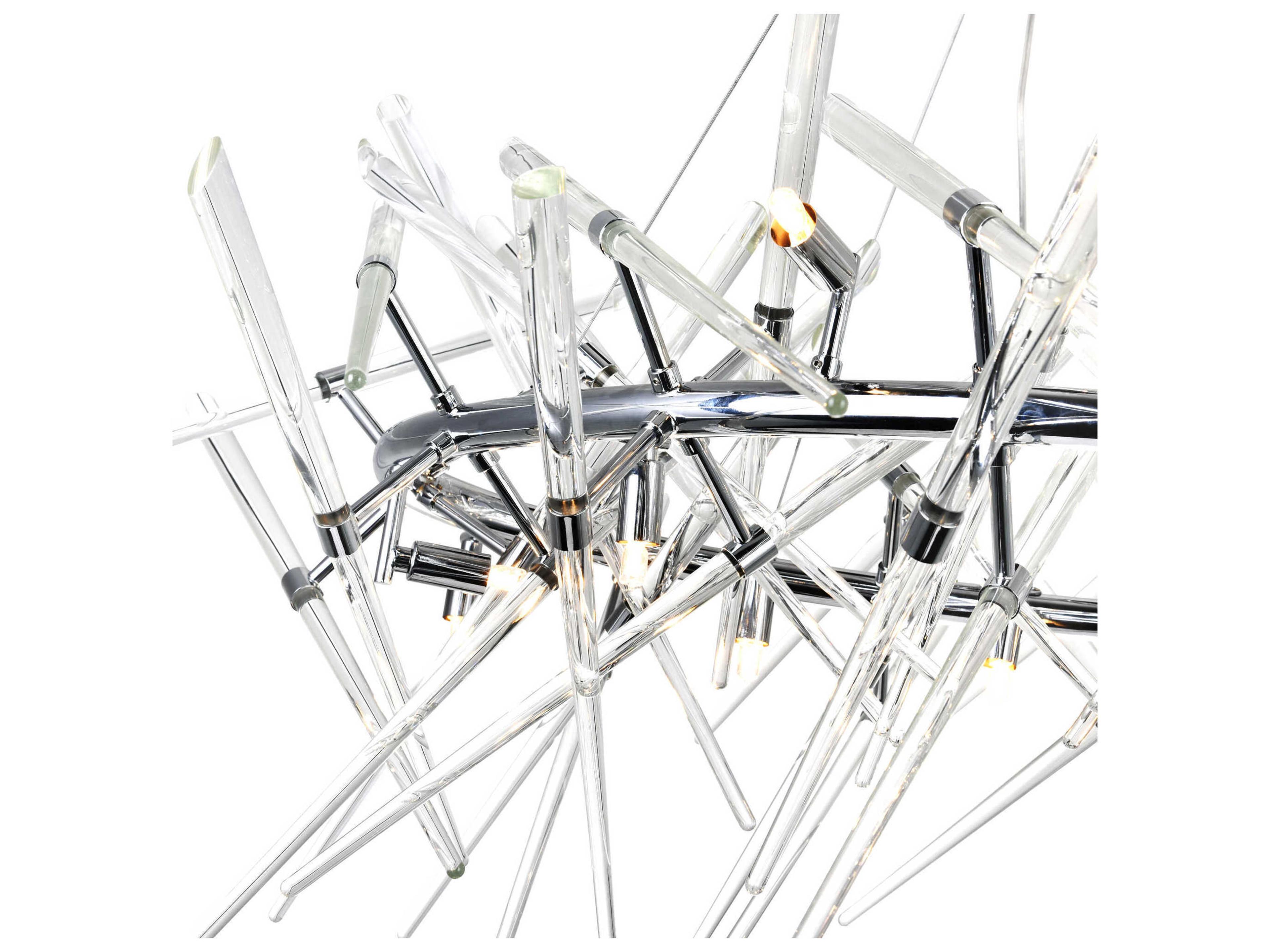 CWI Lighting Icicle 12-Light Chrome Linear Sputnik Island Pendant