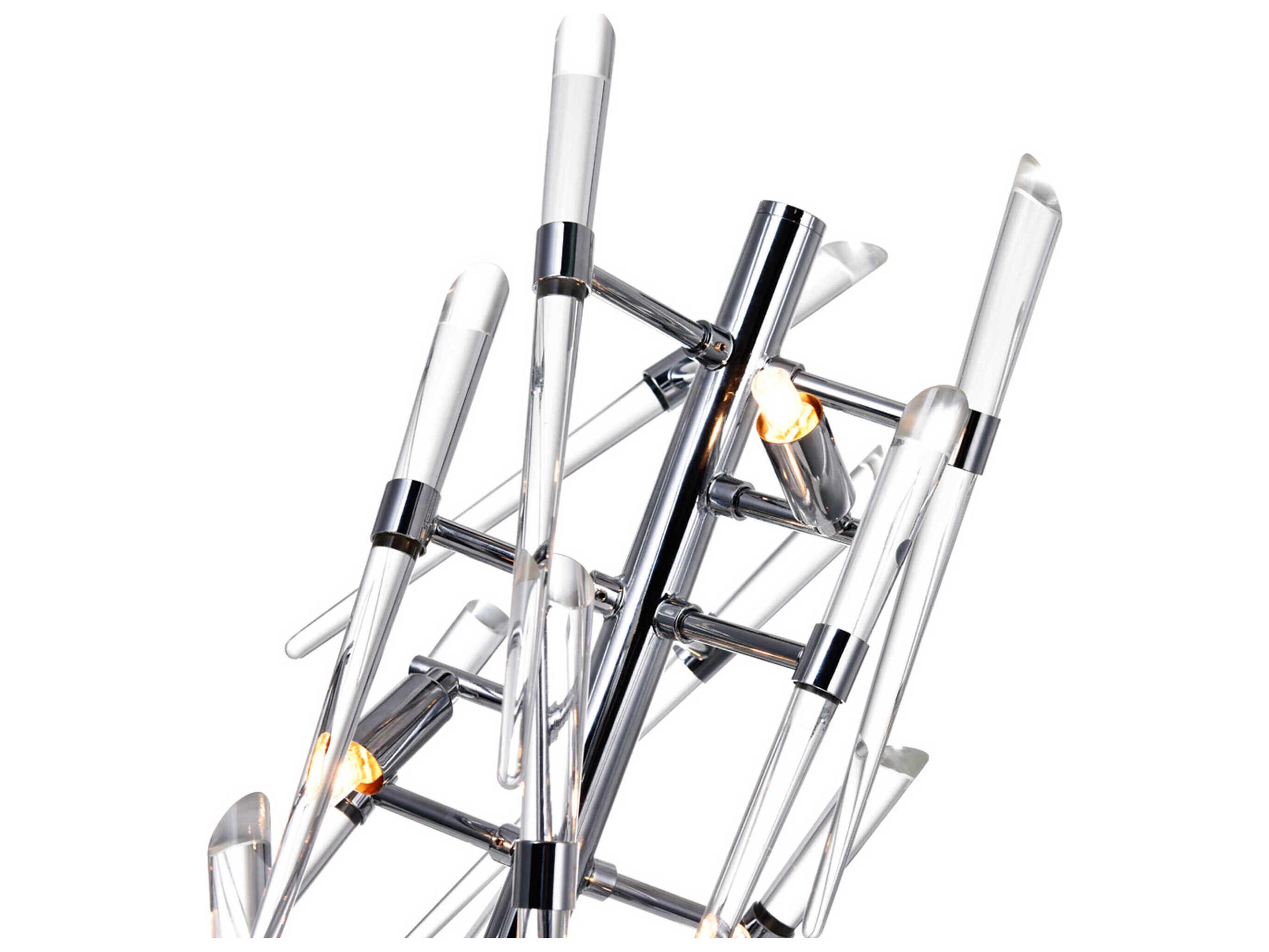 CWI Lighting Icicle Chrome Clear Glass Buffet Lamp