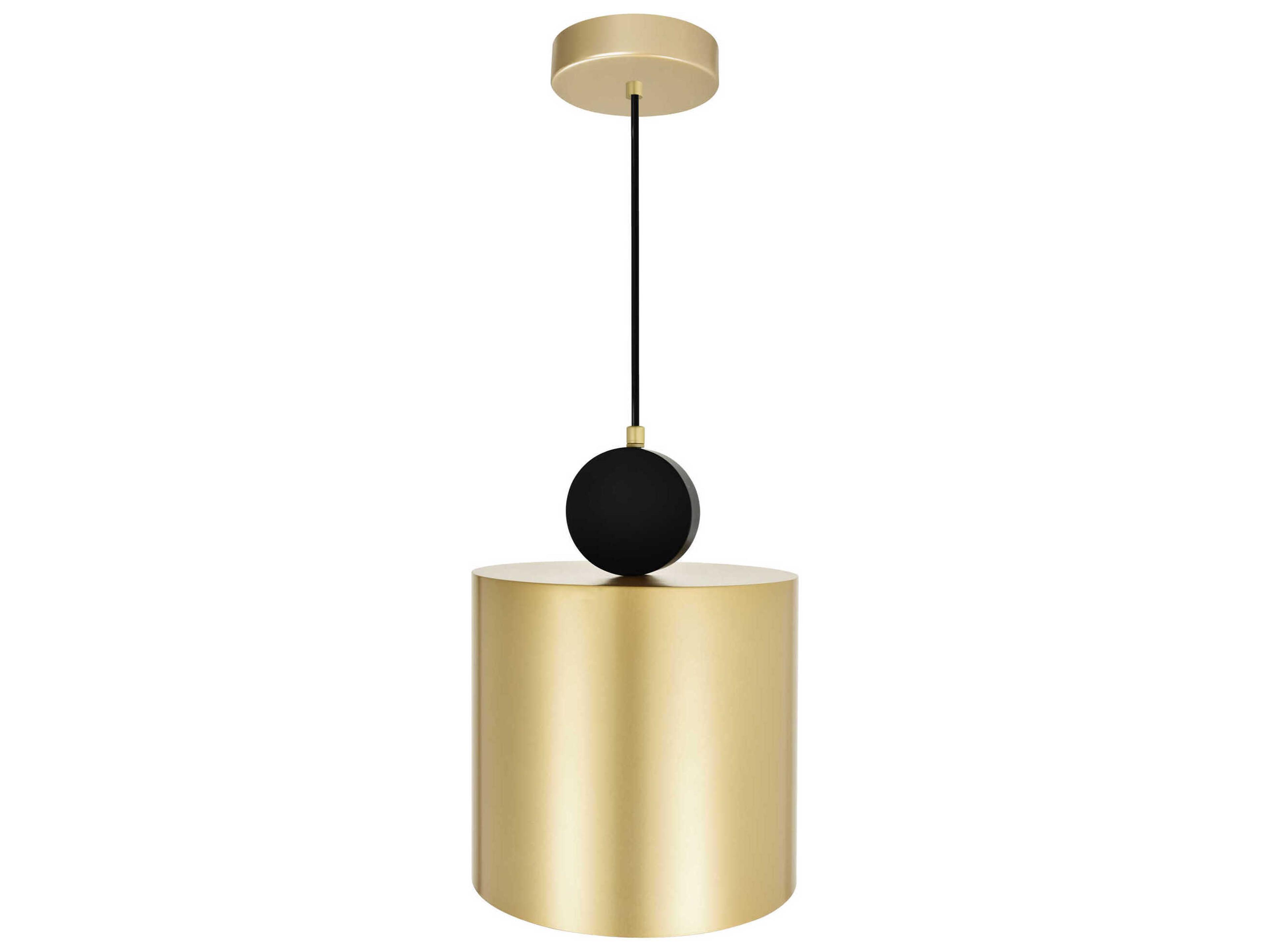CWI Lighting Saleen Sun Gold Black Cylinder Mini Pendant