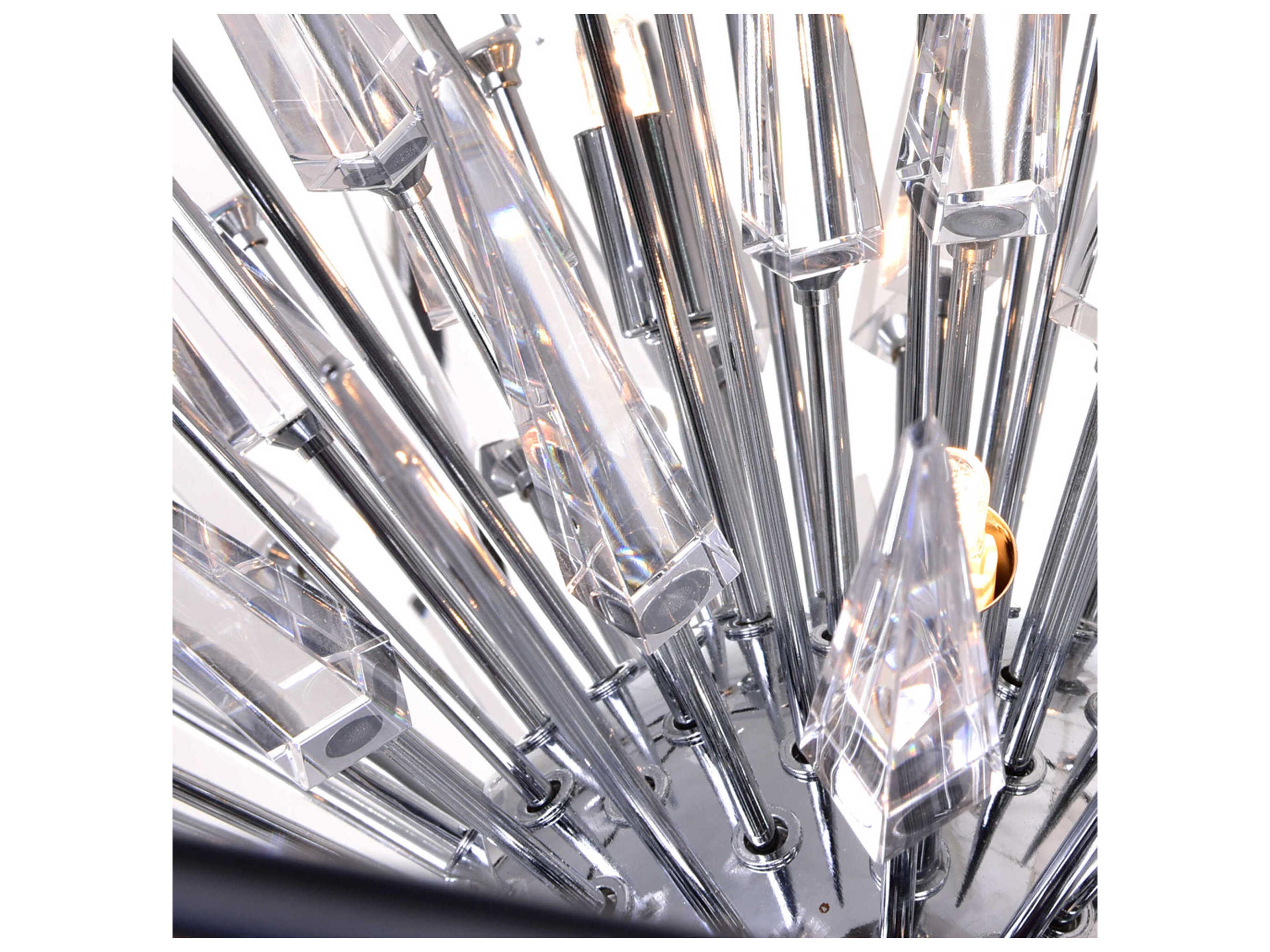CWI Lighting Starburst 20-Light Chrome Black Geometric Sputnik Chandelier