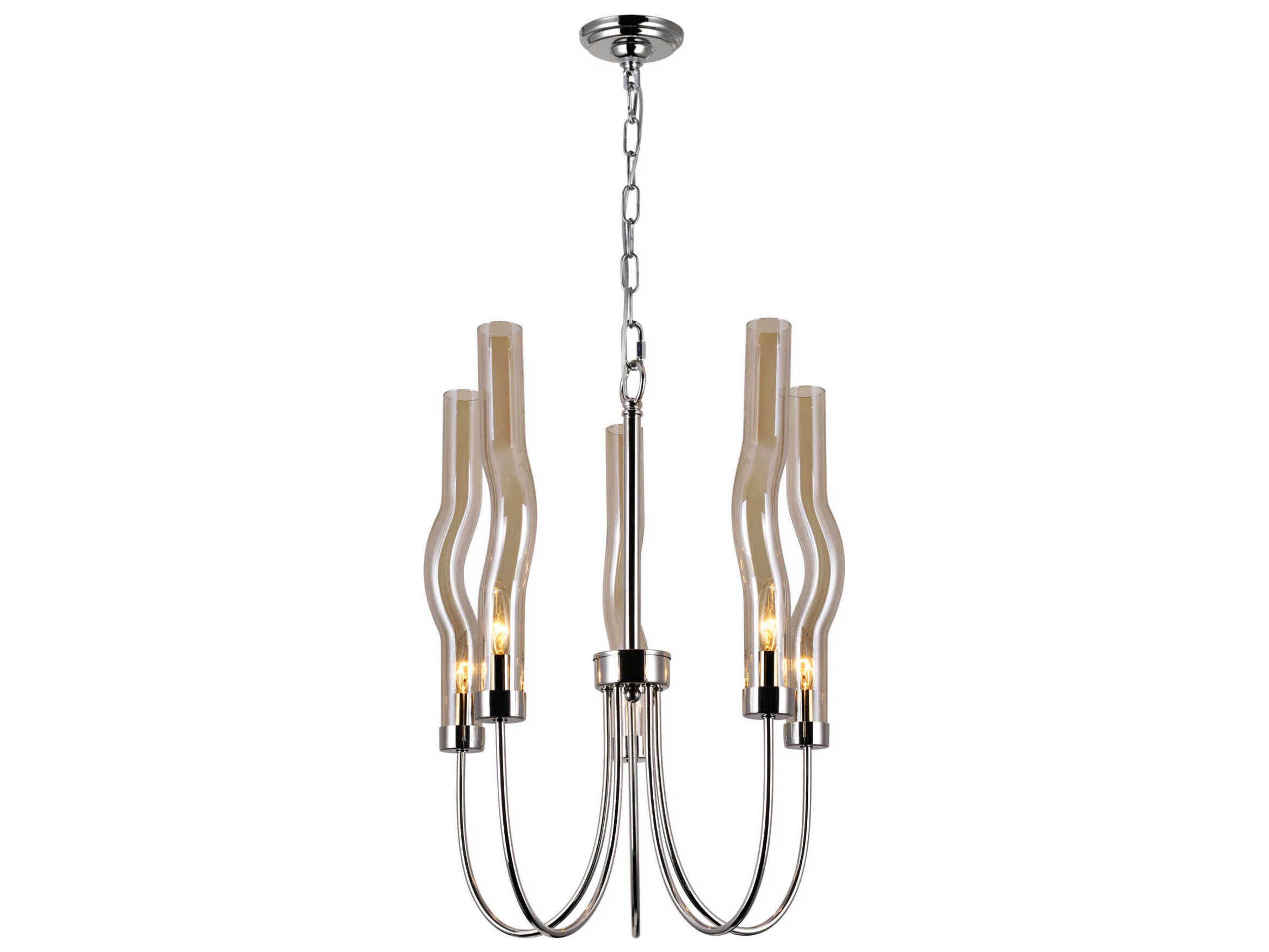 Meduse 5-Light Polished Nickel Chandelier