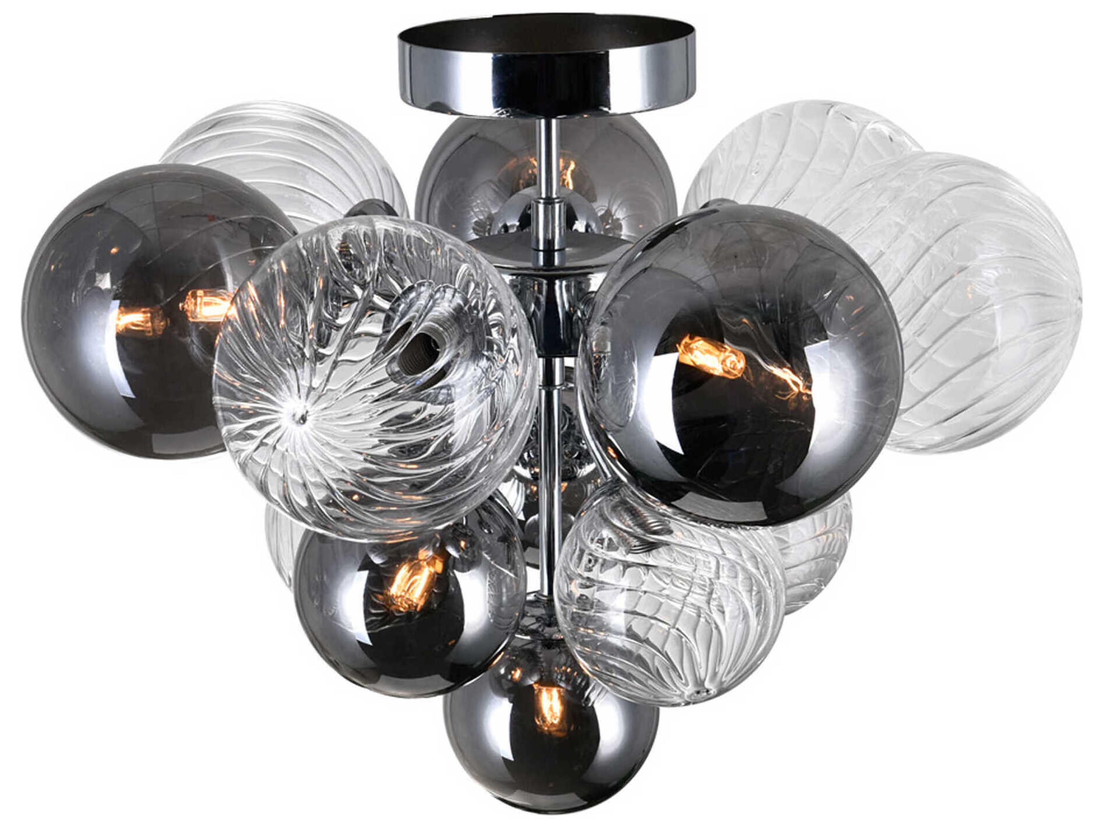 CWI Lighting Pallocino 6-Light Chrome Globe Semi Flush Mount