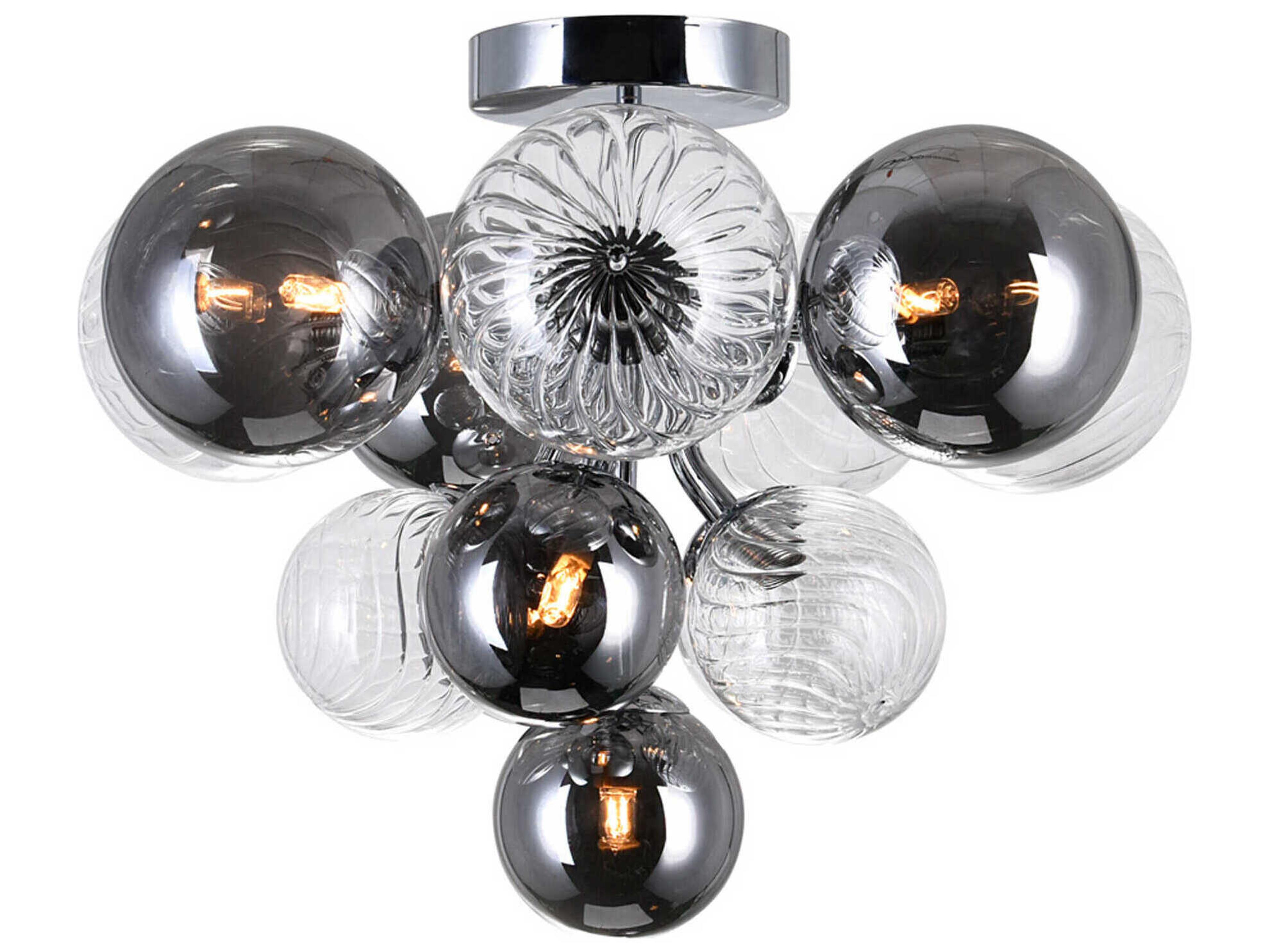 CWI Lighting Pallocino 6-Light Chrome Globe Semi Flush Mount