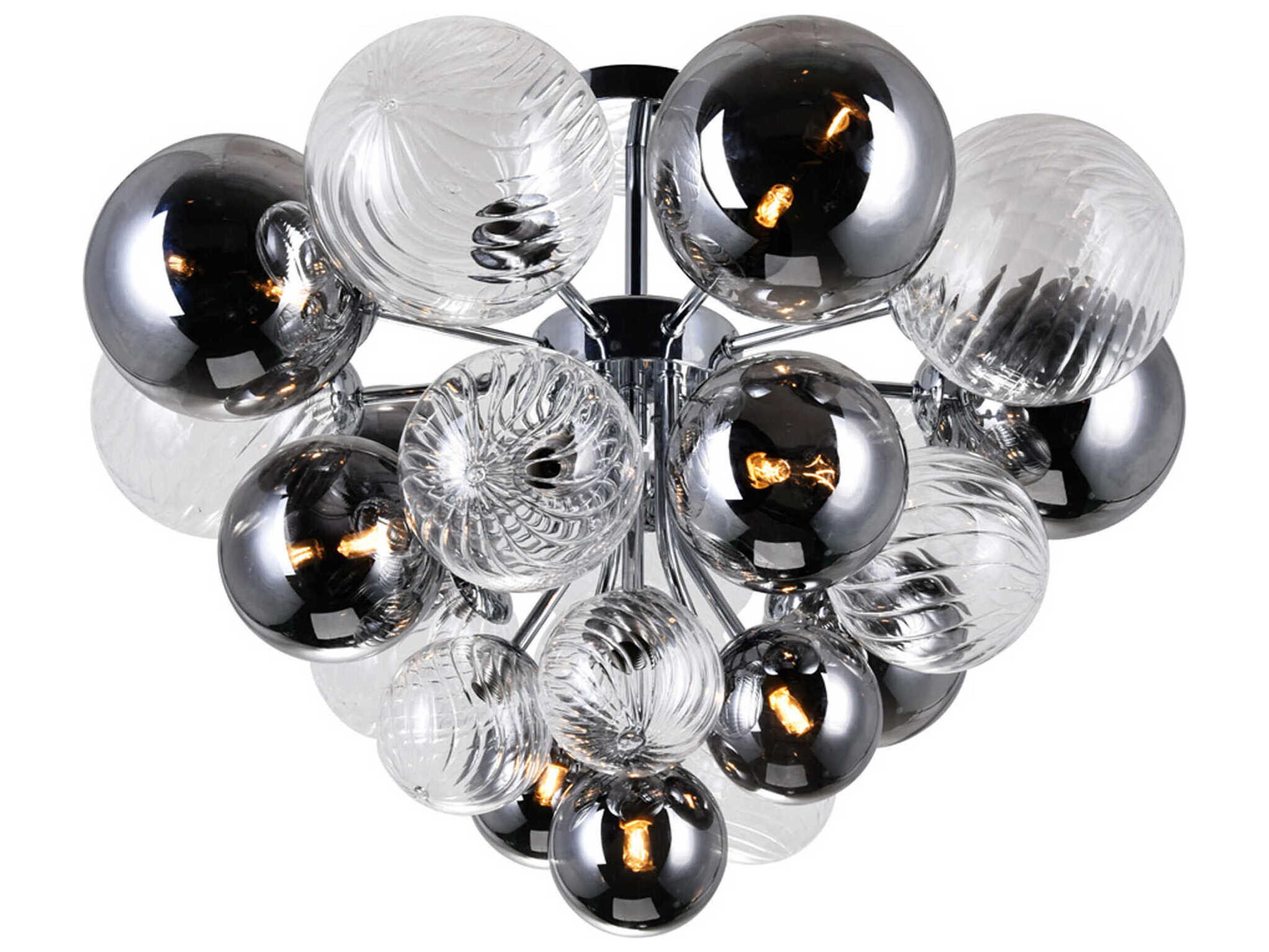 CWI Lighting Pallocino 10-Light Chrome Globe Semi Flush Mount