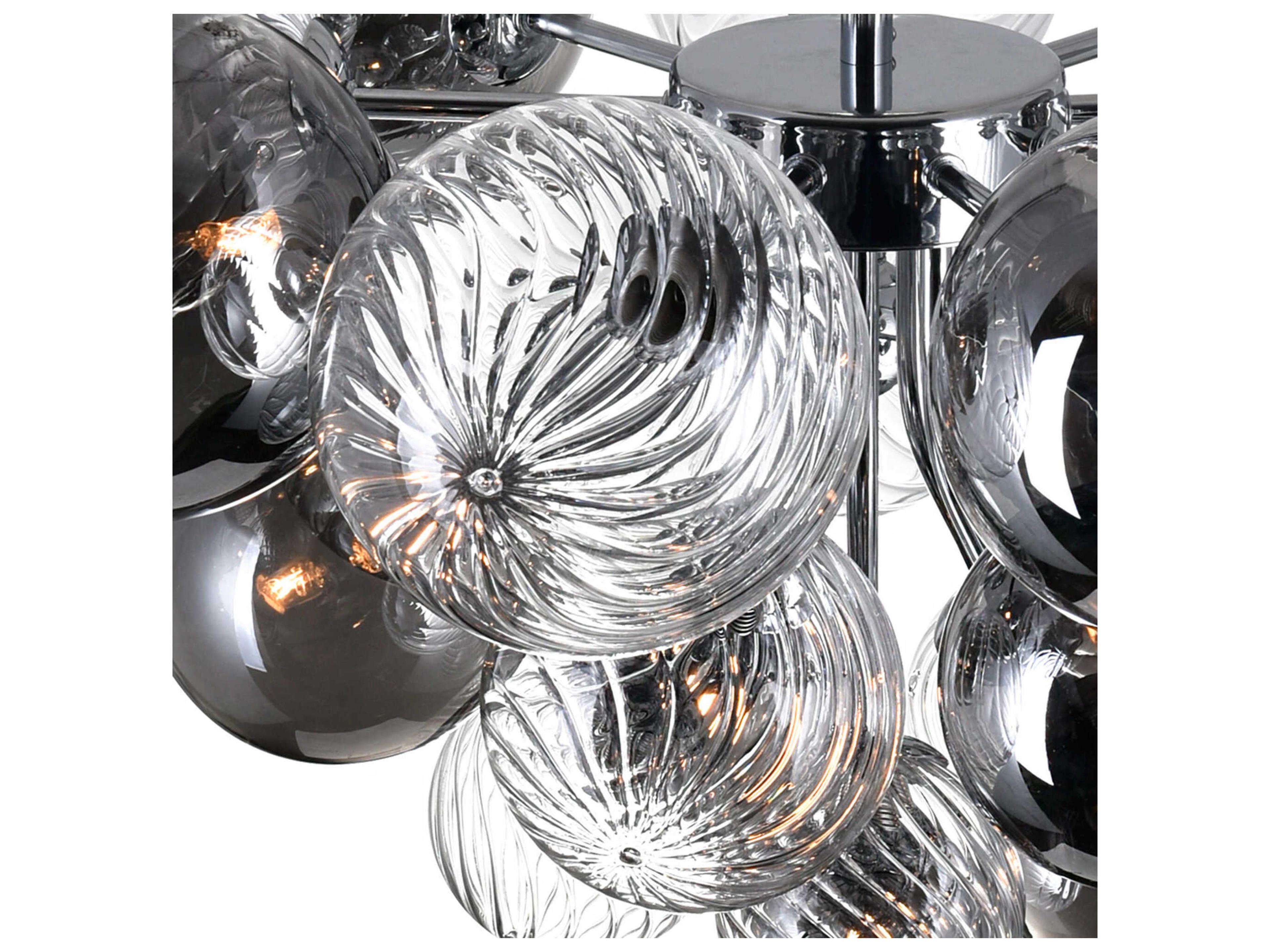 CWI Lighting Pallocino 10-Light Chrome Globe Semi Flush Mount