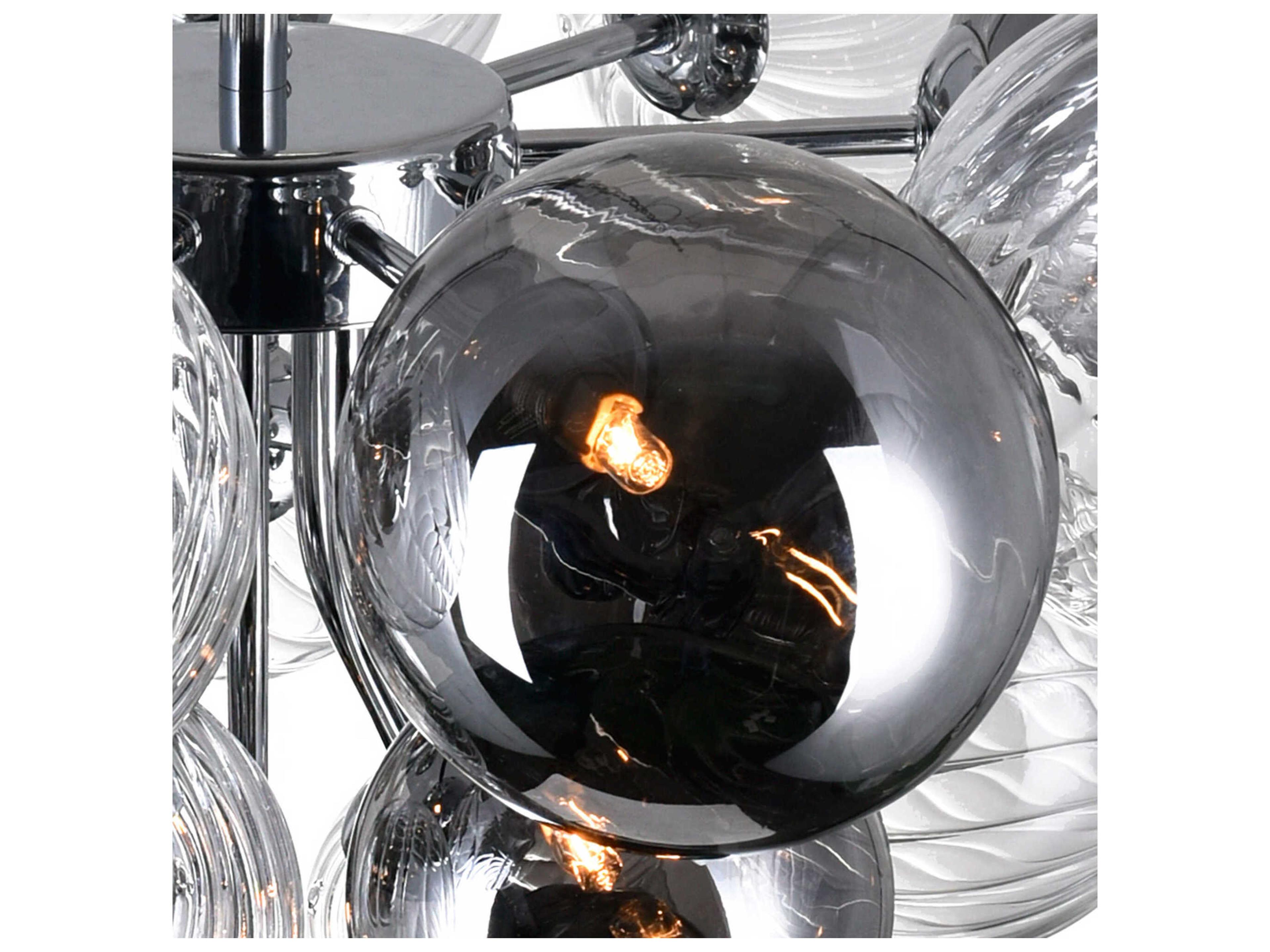 CWI Lighting Pallocino 10-Light Chrome Globe Semi Flush Mount
