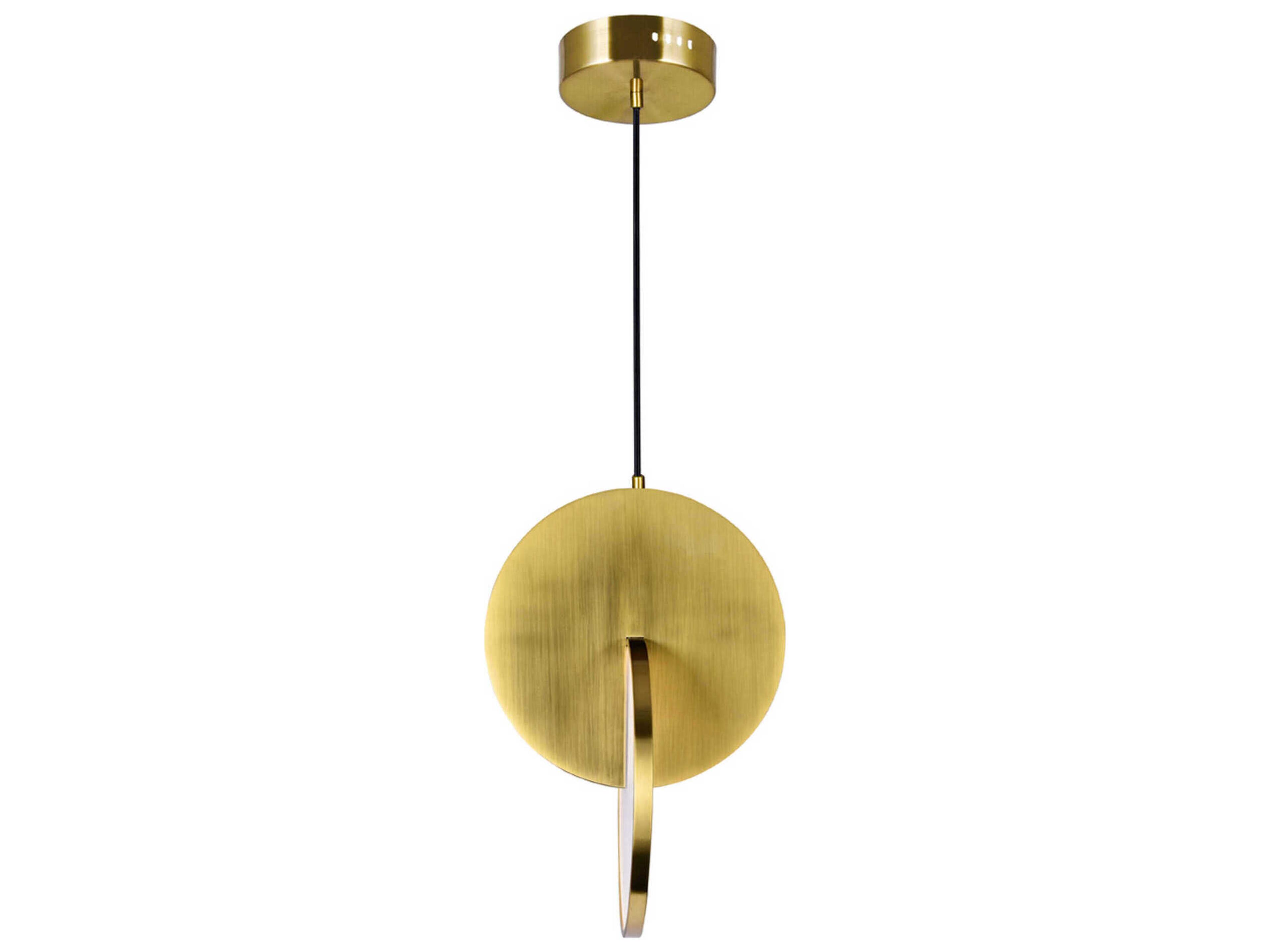 CWI Lighting Tranche Brushed Brass Geometric Mini Pendant