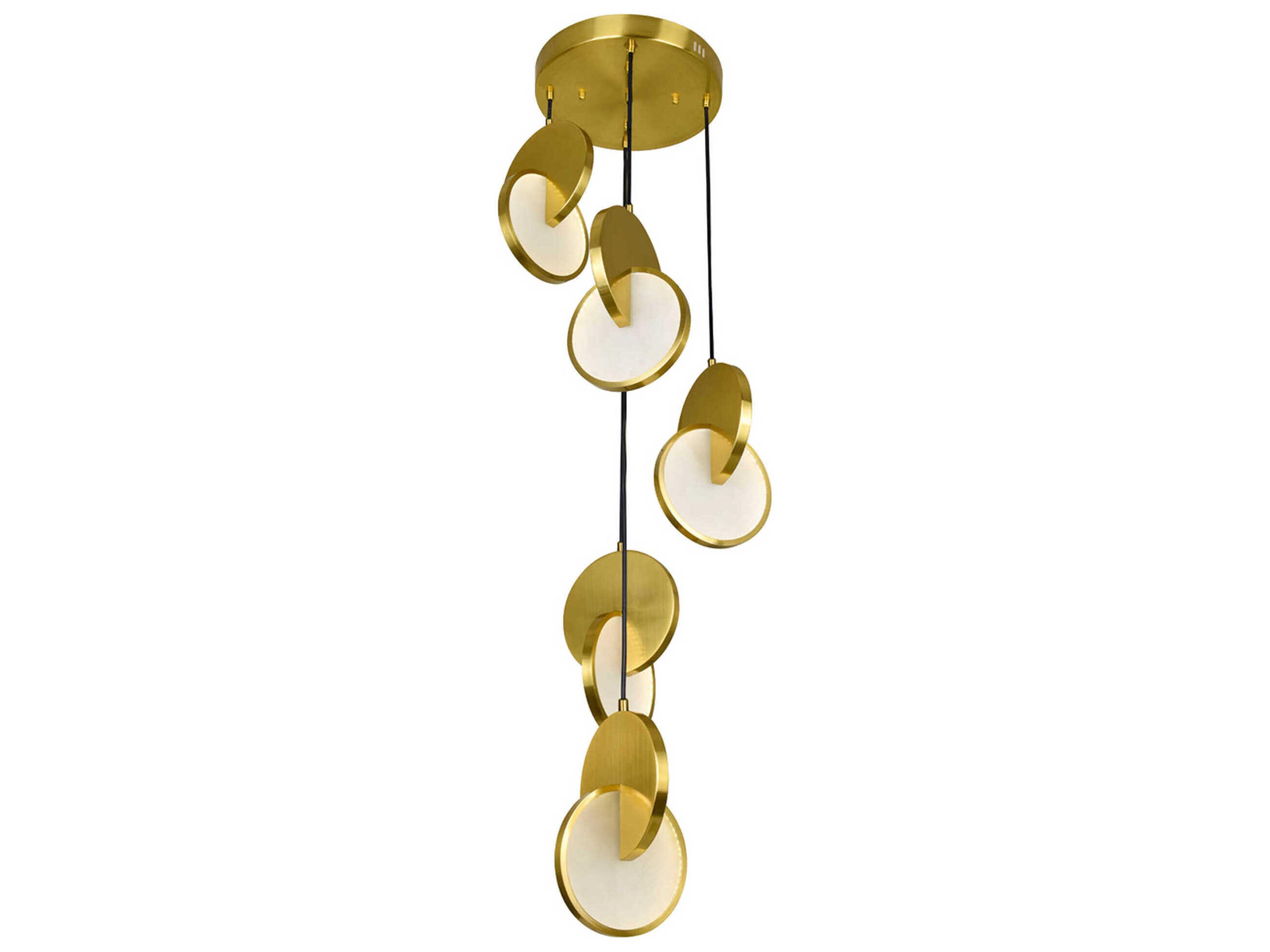 CWI Lighting Tranche Brushed Brass Geometric Pendant
