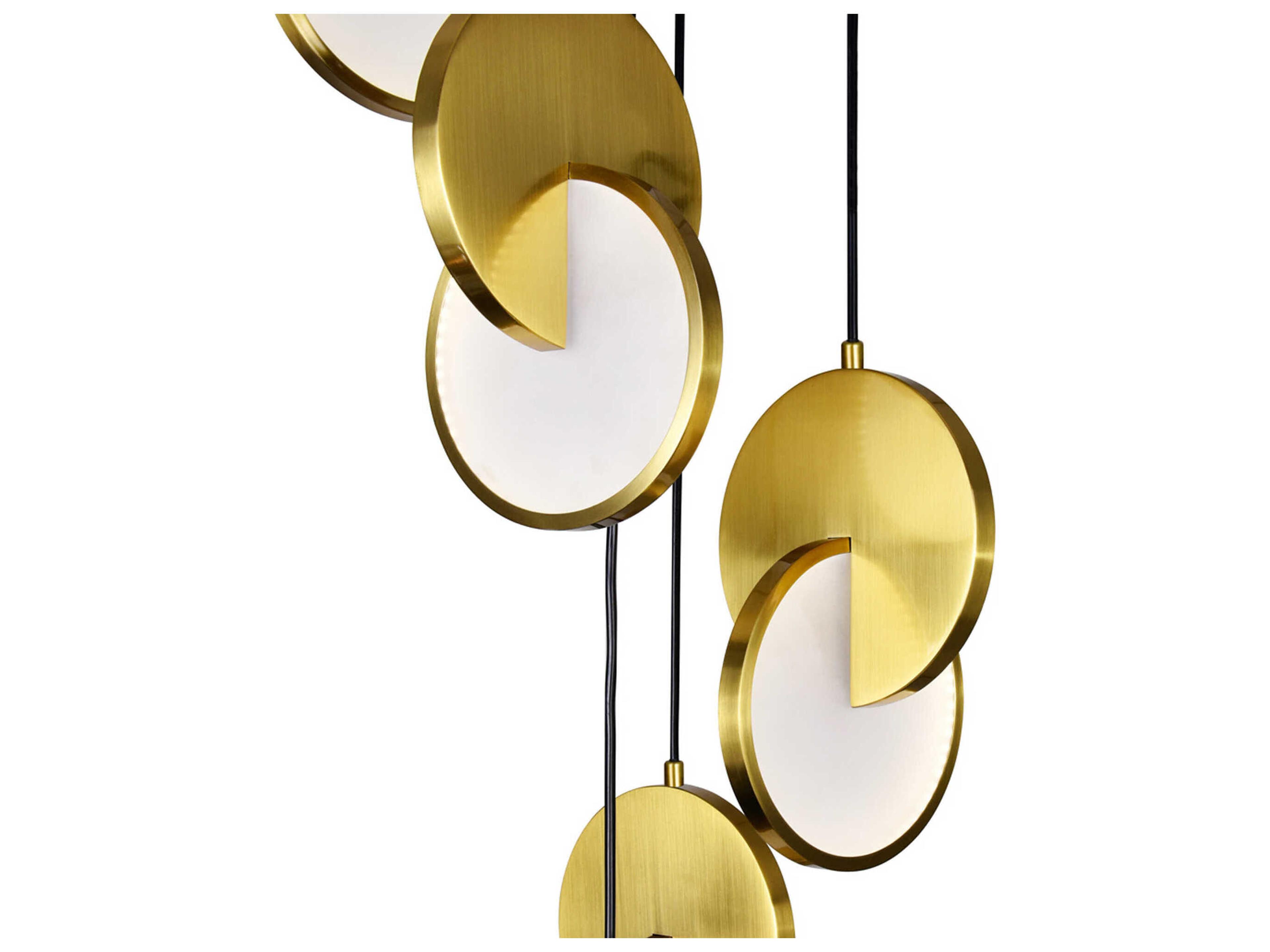CWI Lighting Tranche Brushed Brass Geometric Pendant