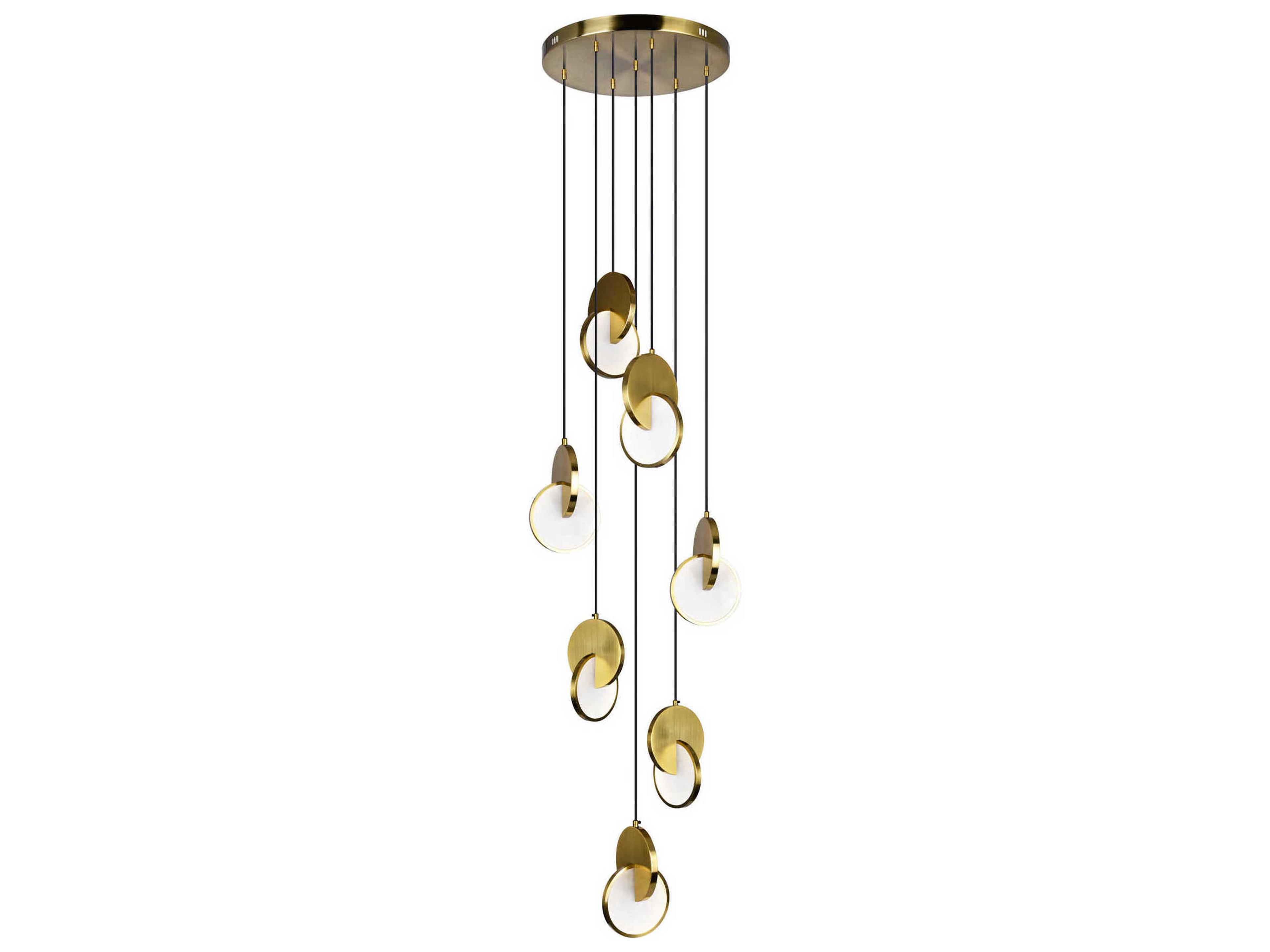 CWI Lighting Tranche Brushed Brass Geometric Pendant