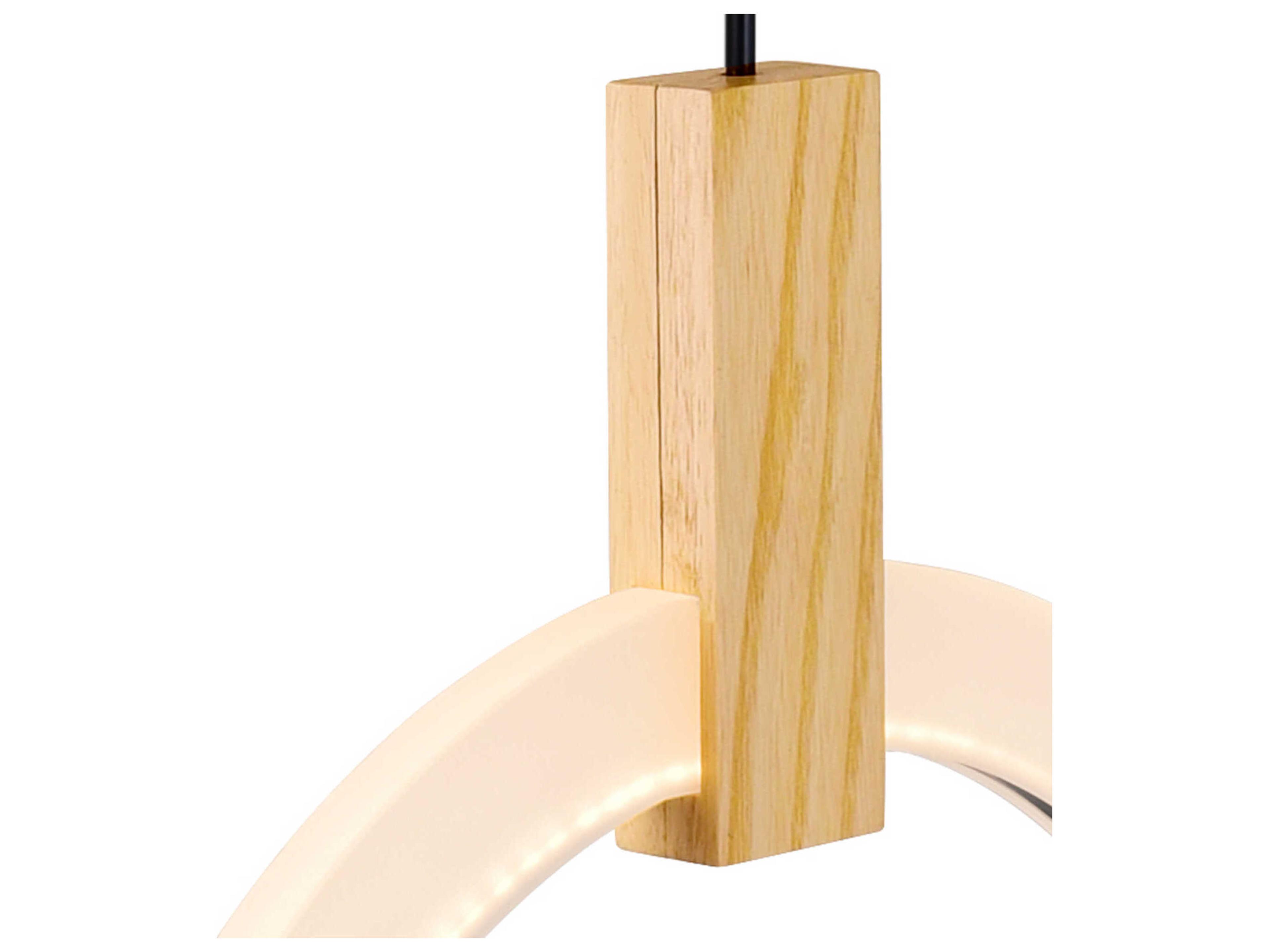 CWI Lighting Anello White Oak Wood Round Pendant