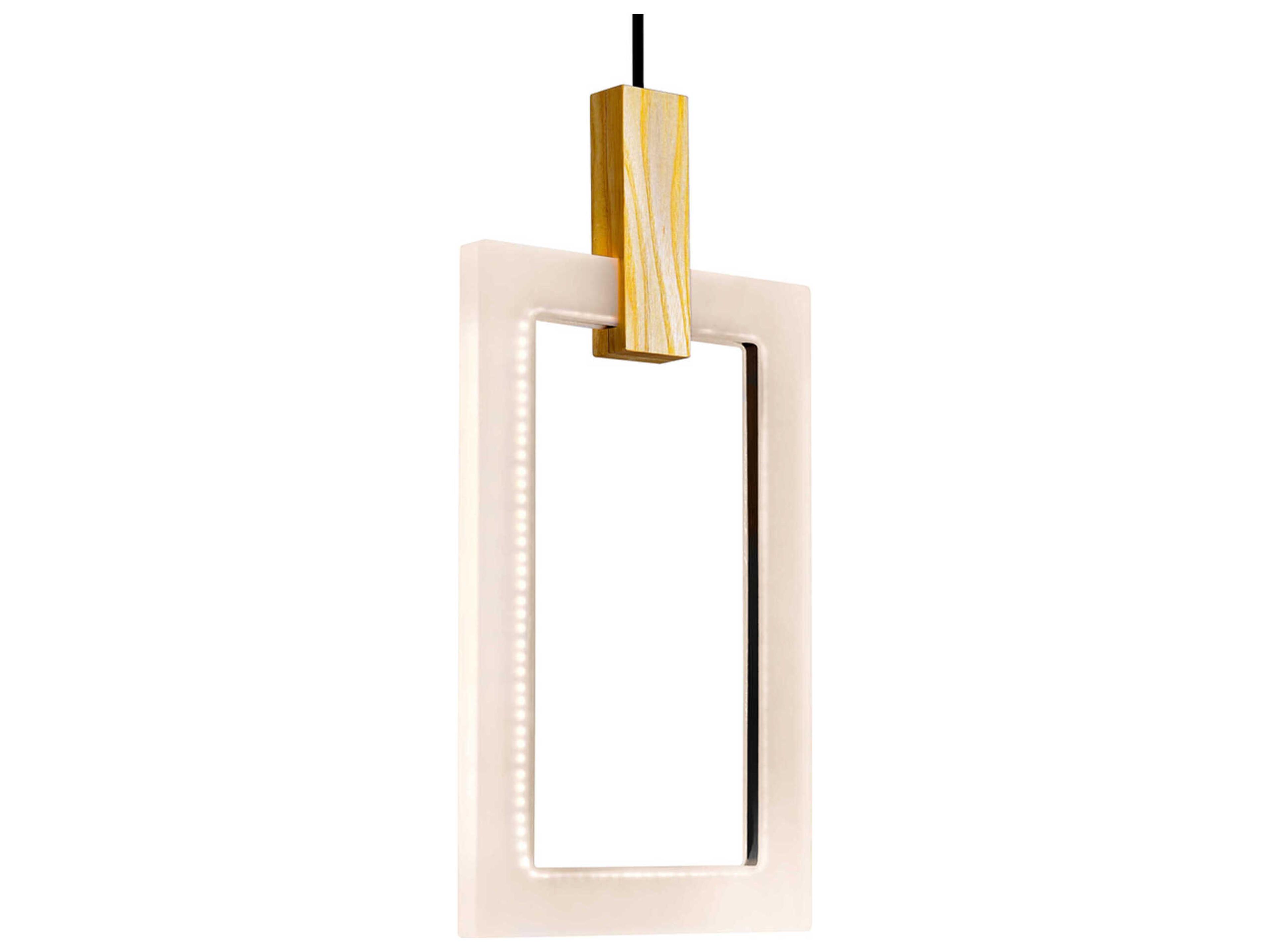 CWI Lighting Anello White Oak Wood Geometric Pendant