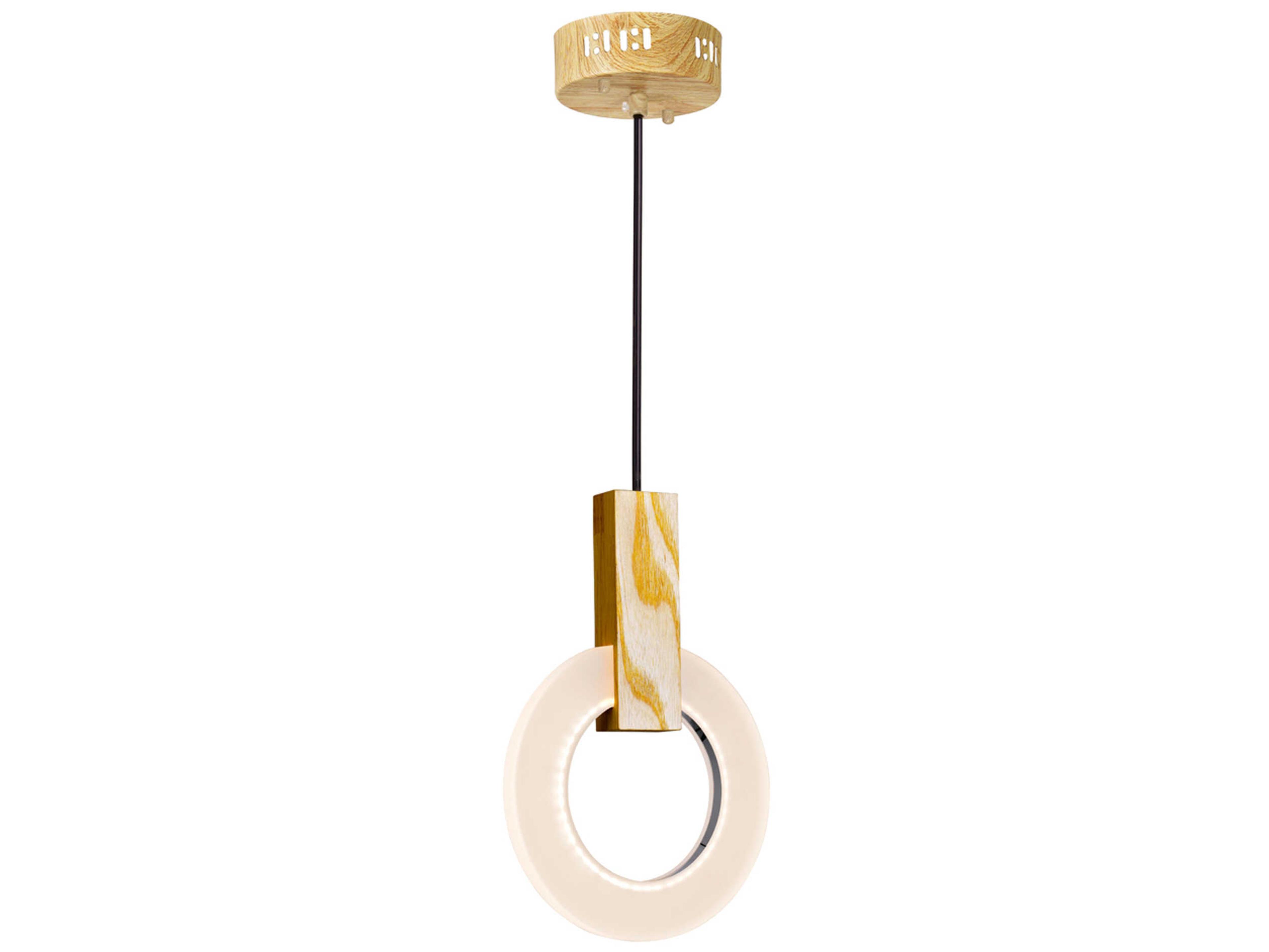 Anello White Oak Wood Round Mini Pendant