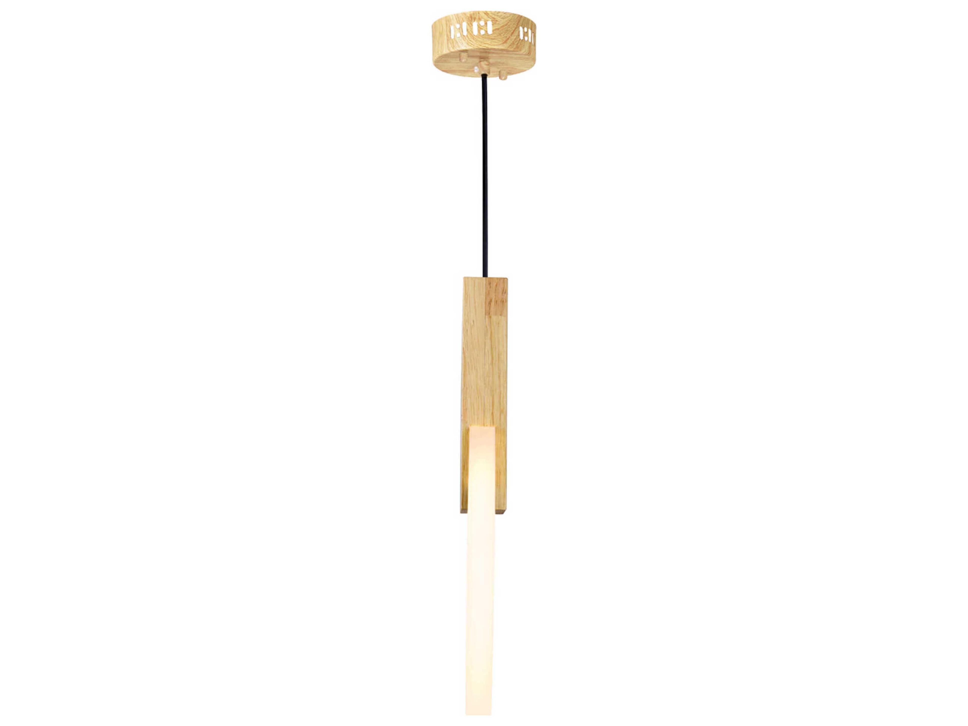 CWI Lighting Anello White Oak Wood Round Mini Pendant