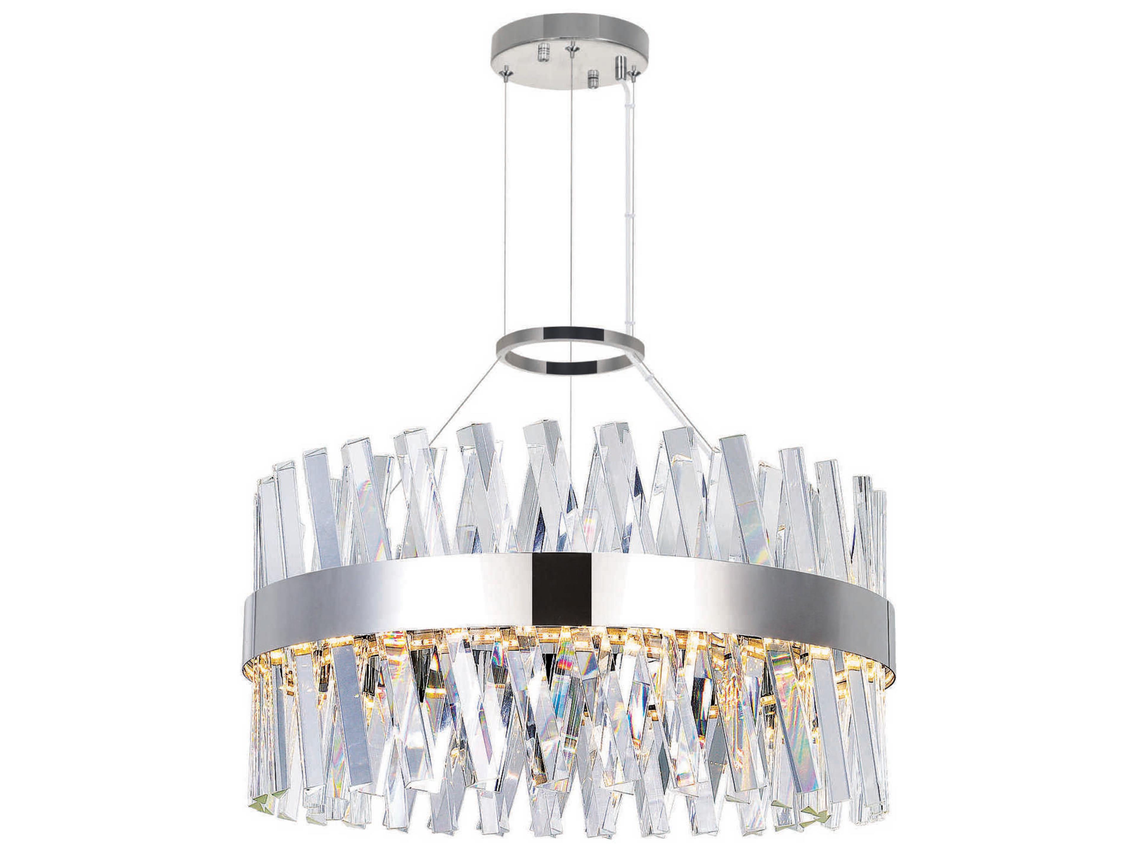 Glace LED Chandelier Modern Chrome Crystal