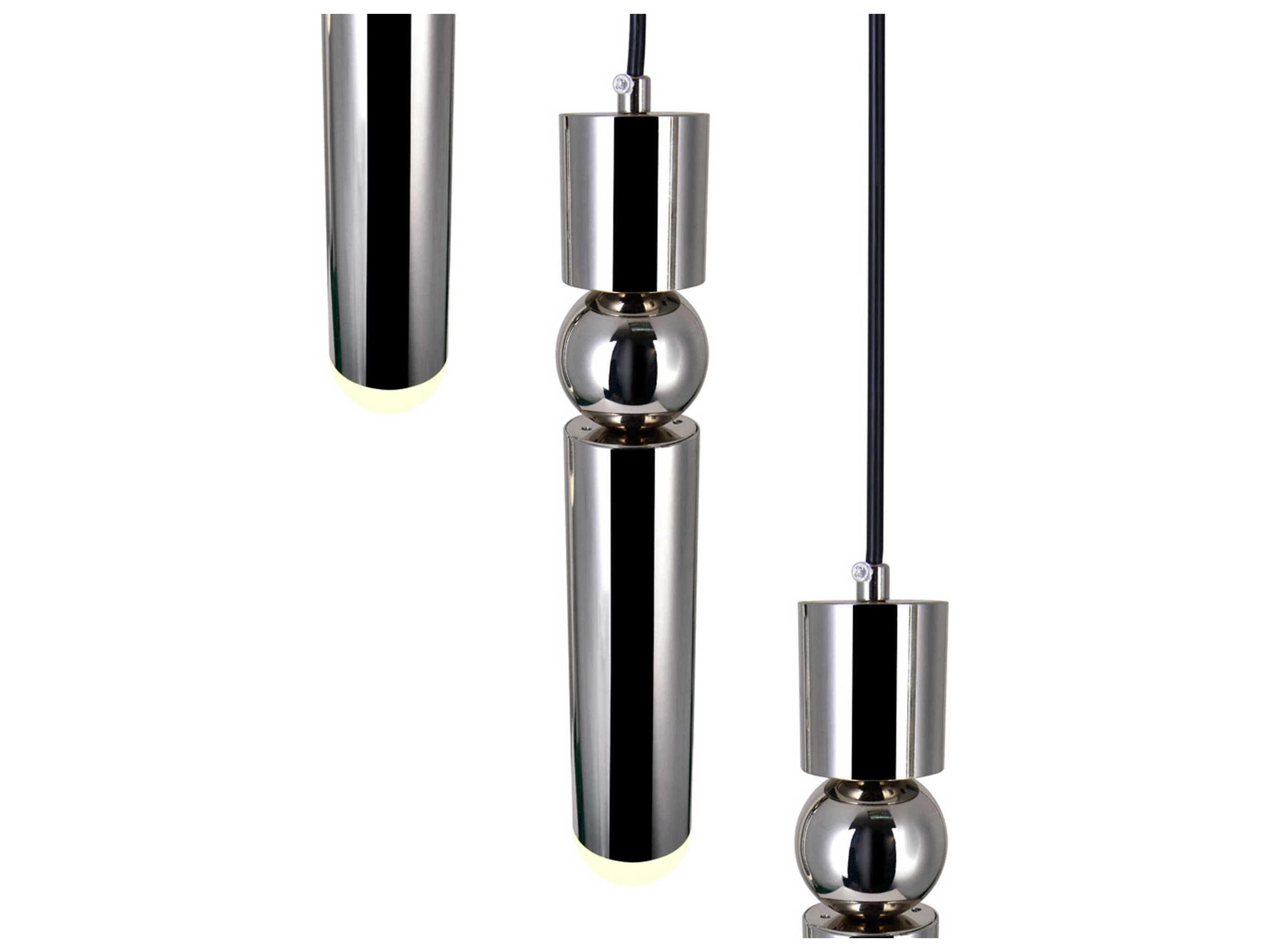 CWI Lighting Chime Polished Nickel Linear Mini Pendant