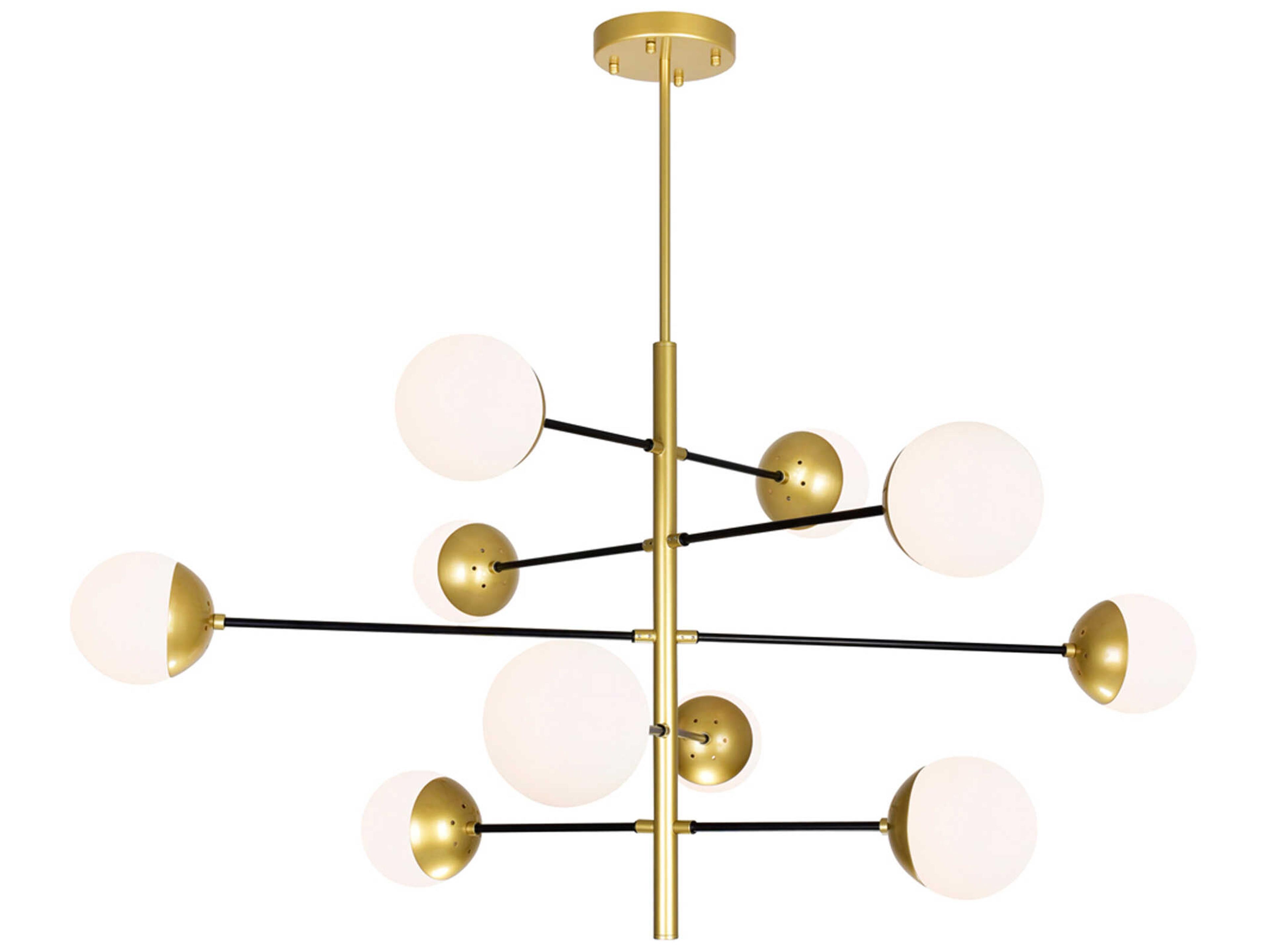 CWI Lighting Compass 10-Light Medallion Gold Globe Chandelier