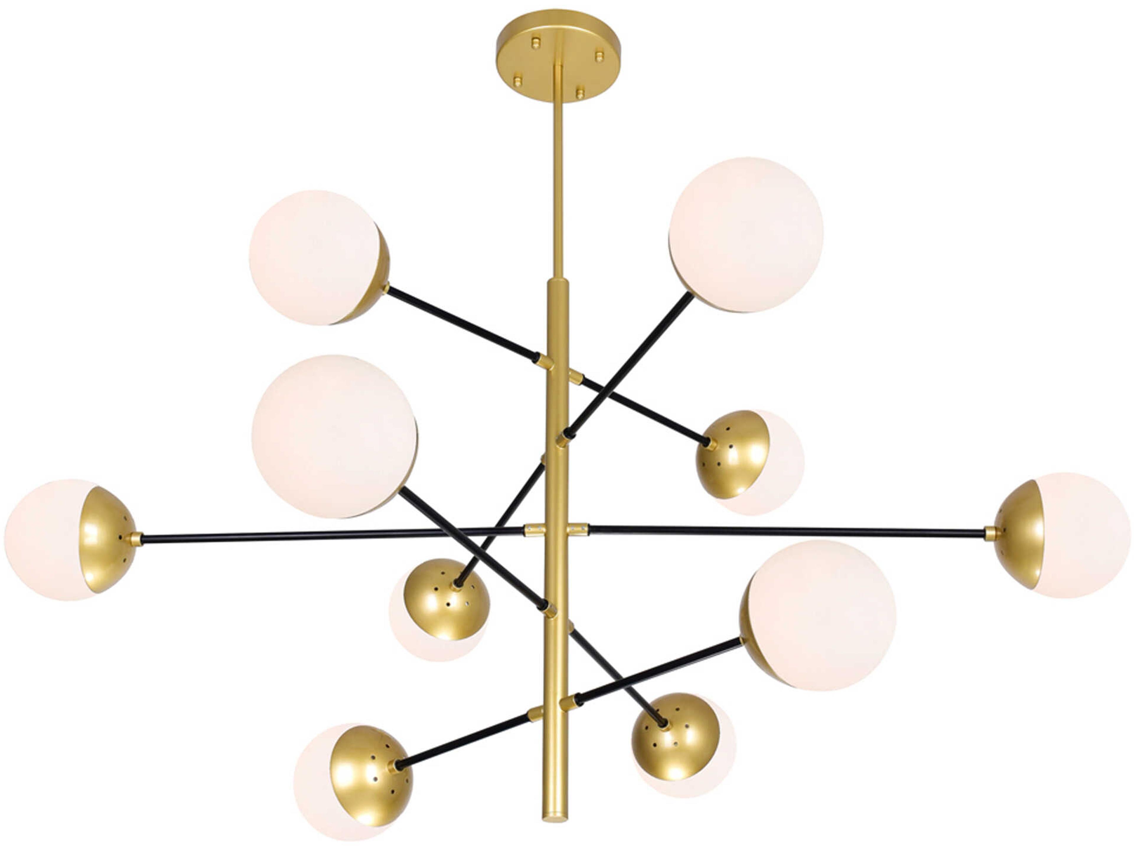 CWI Lighting Compass 10-Light Medallion Gold Globe Chandelier