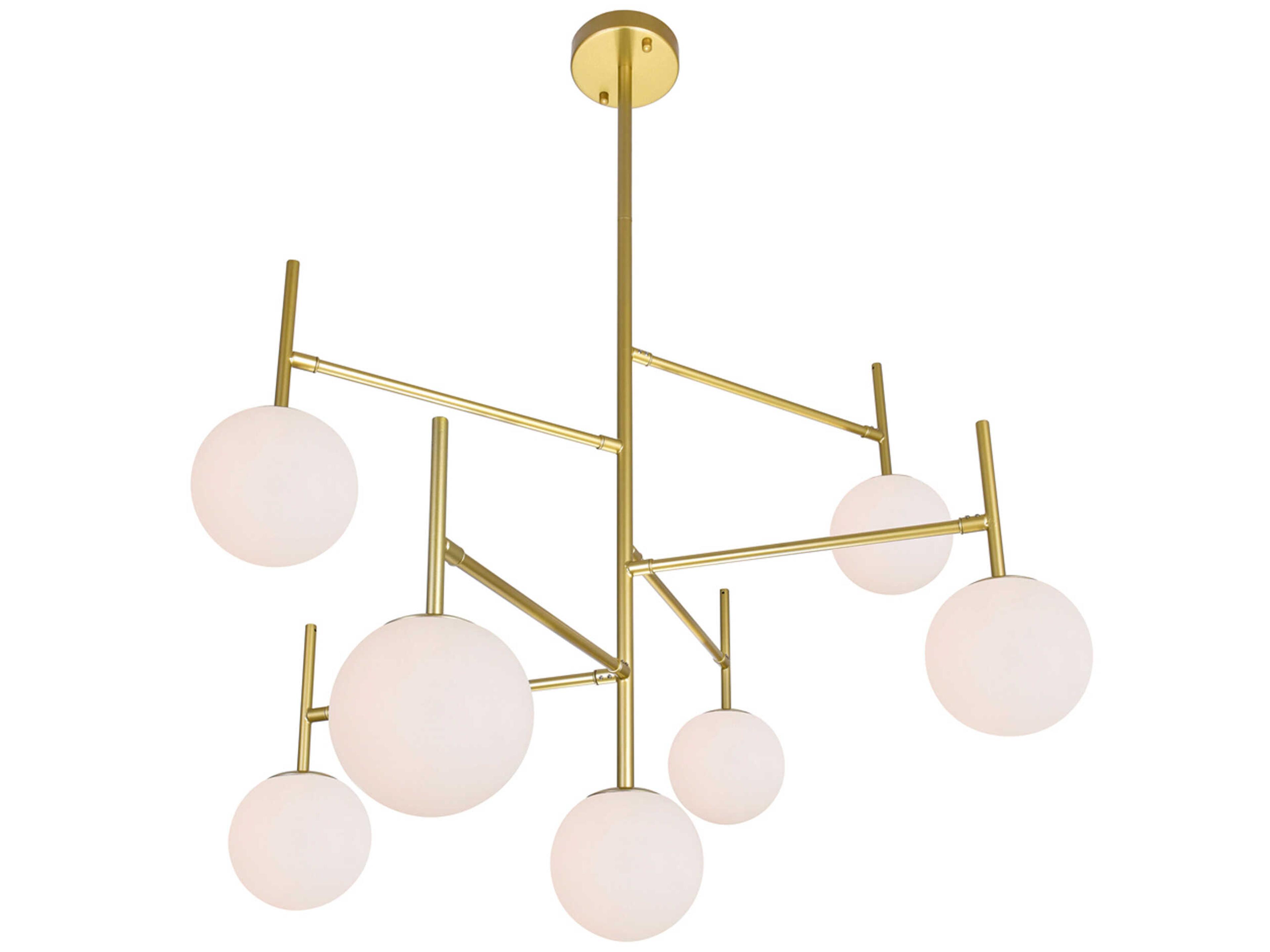 CWI Lighting Tourch 7-Light Medallion Gold Globe Chandelier