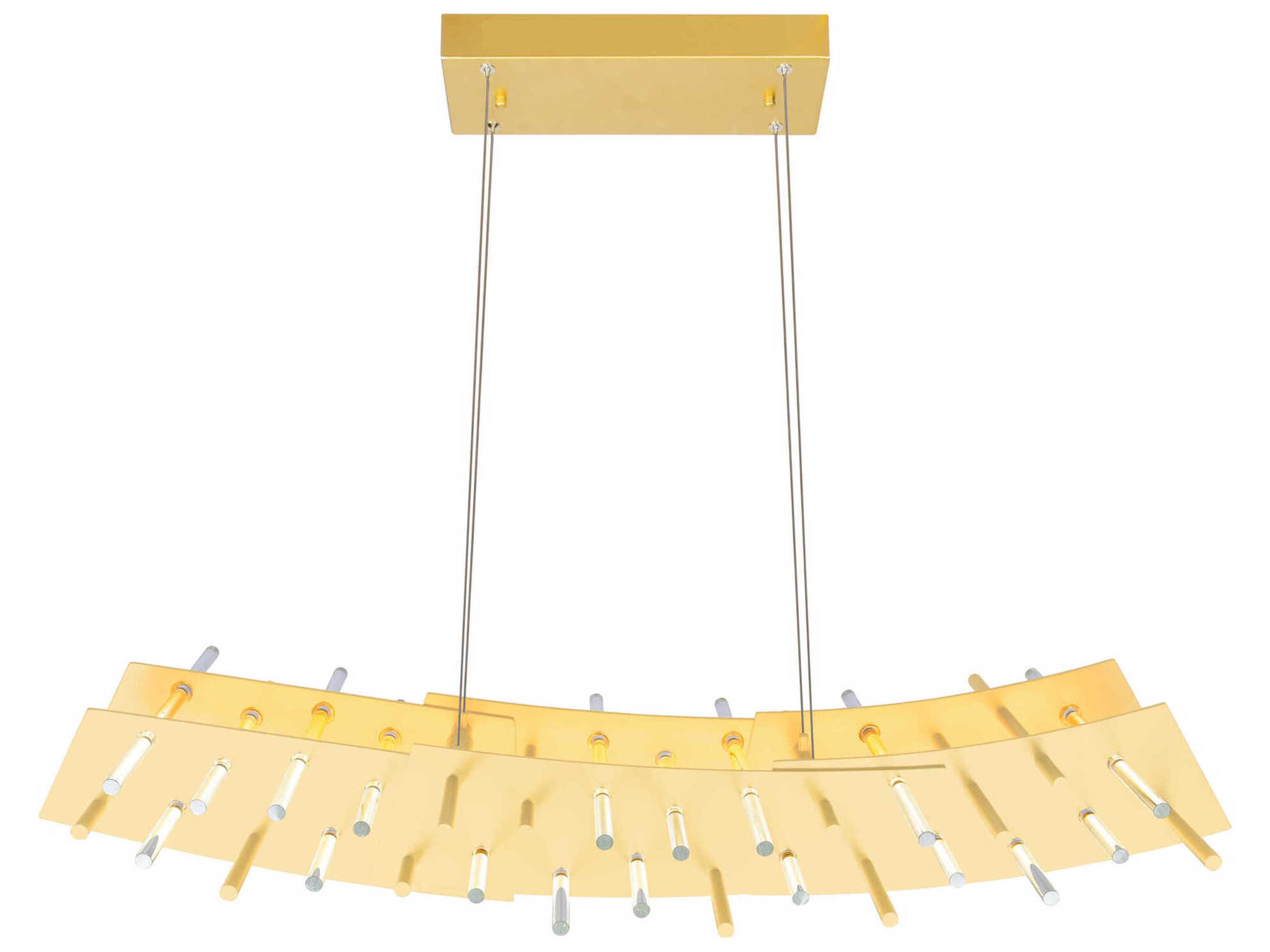 CWI Lighting Gondola Satin Gold Linear Island Pendant