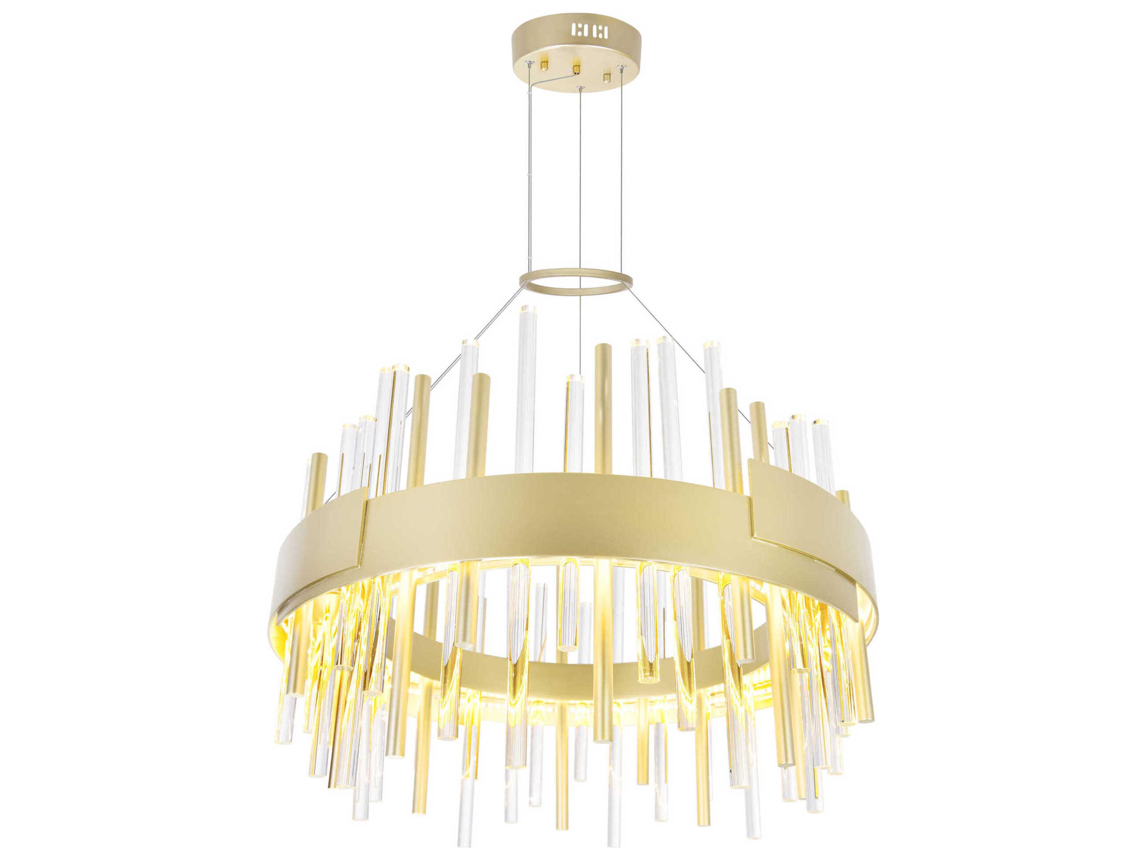 CWI Lighting Millipede Satin Gold Linear Round Pendant