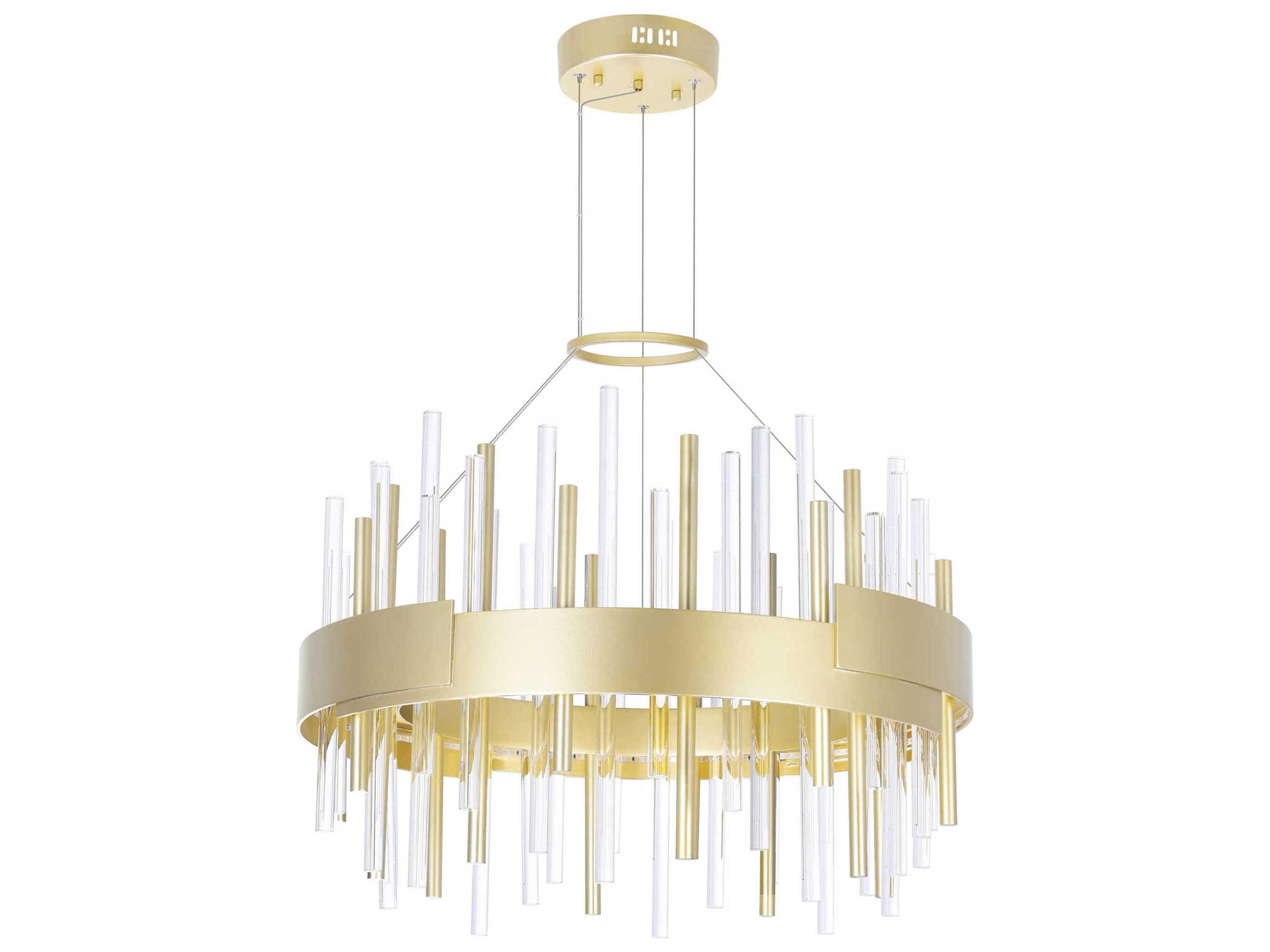 CWI Lighting Millipede Satin Gold Linear Round Pendant