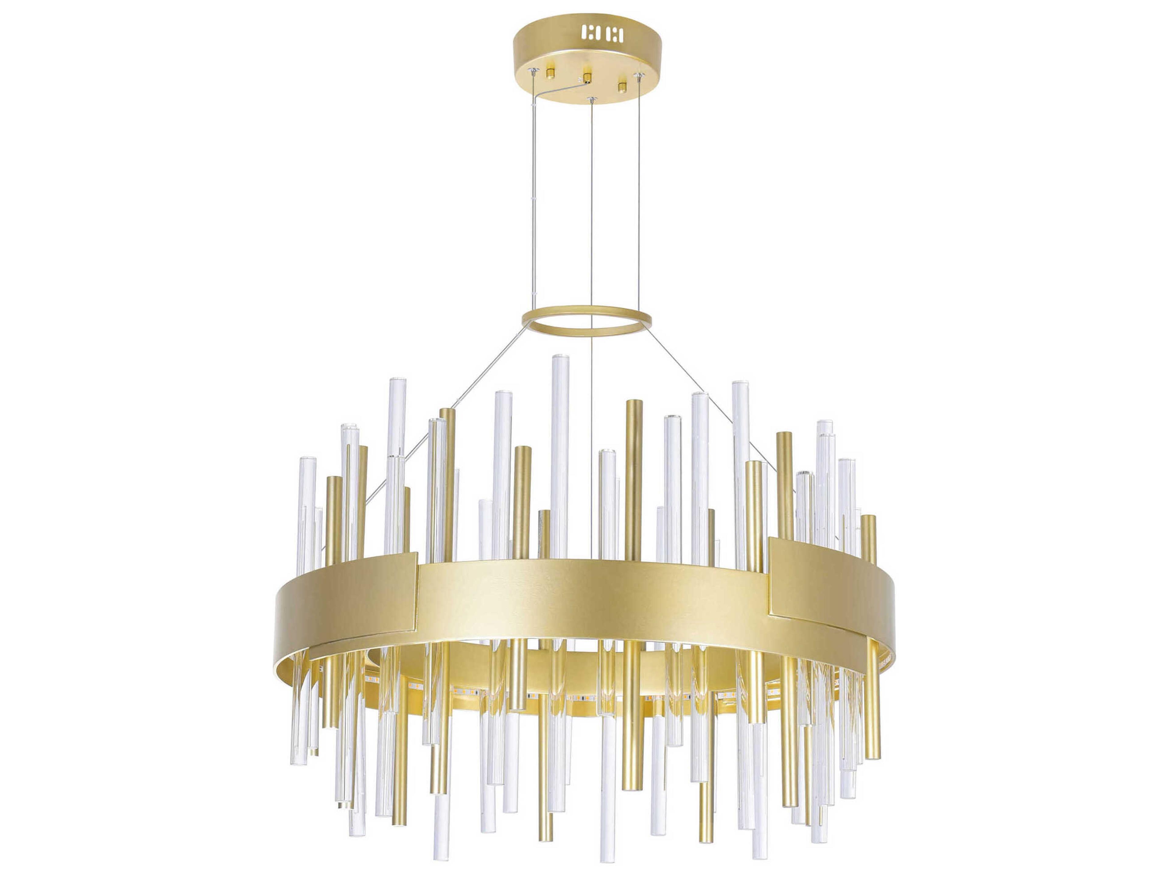 CWI Lighting Millipede Satin Gold Linear Round Pendant