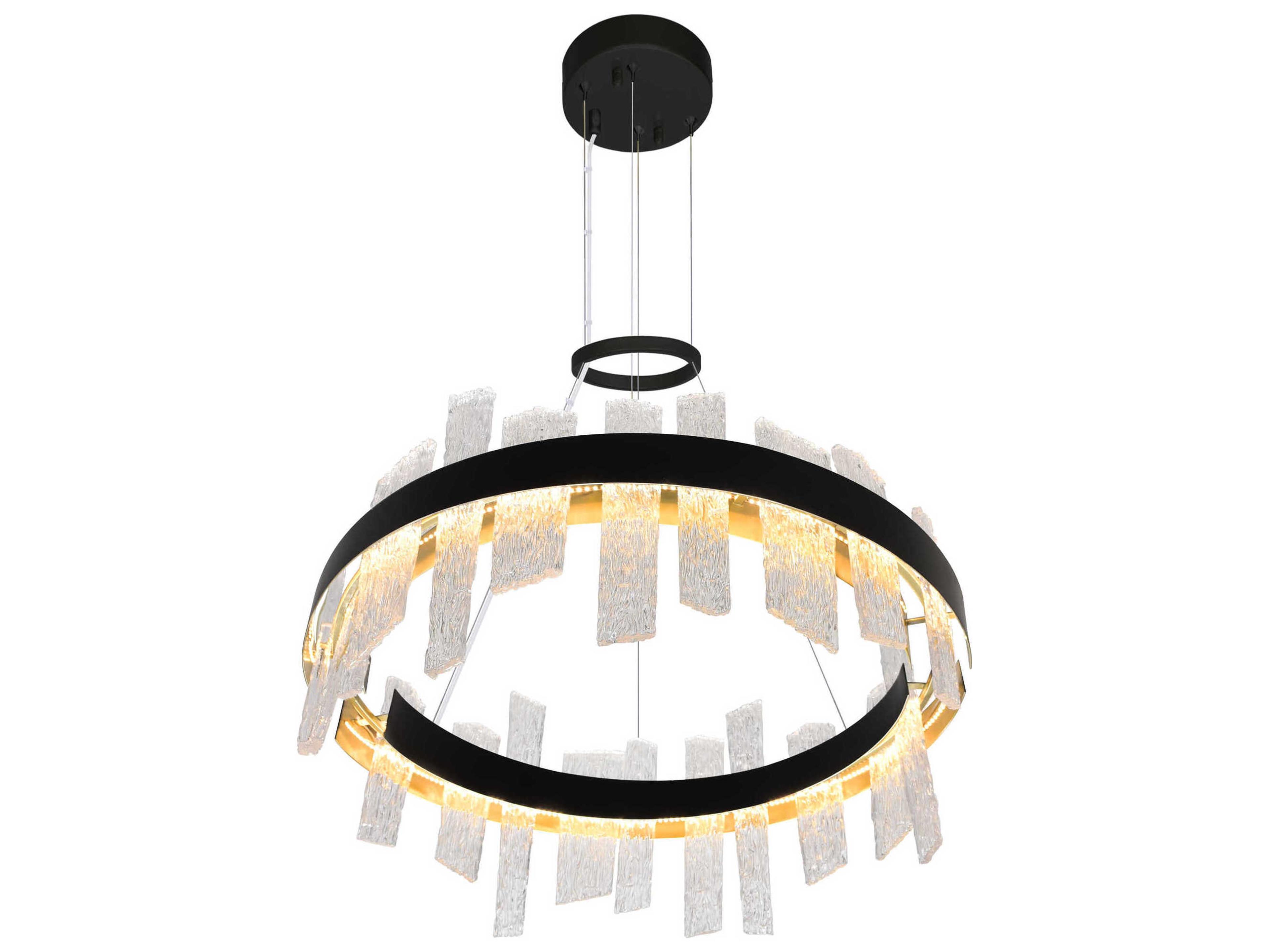 CWI Lighting Guadiana Black Satin Gold Round Pendant