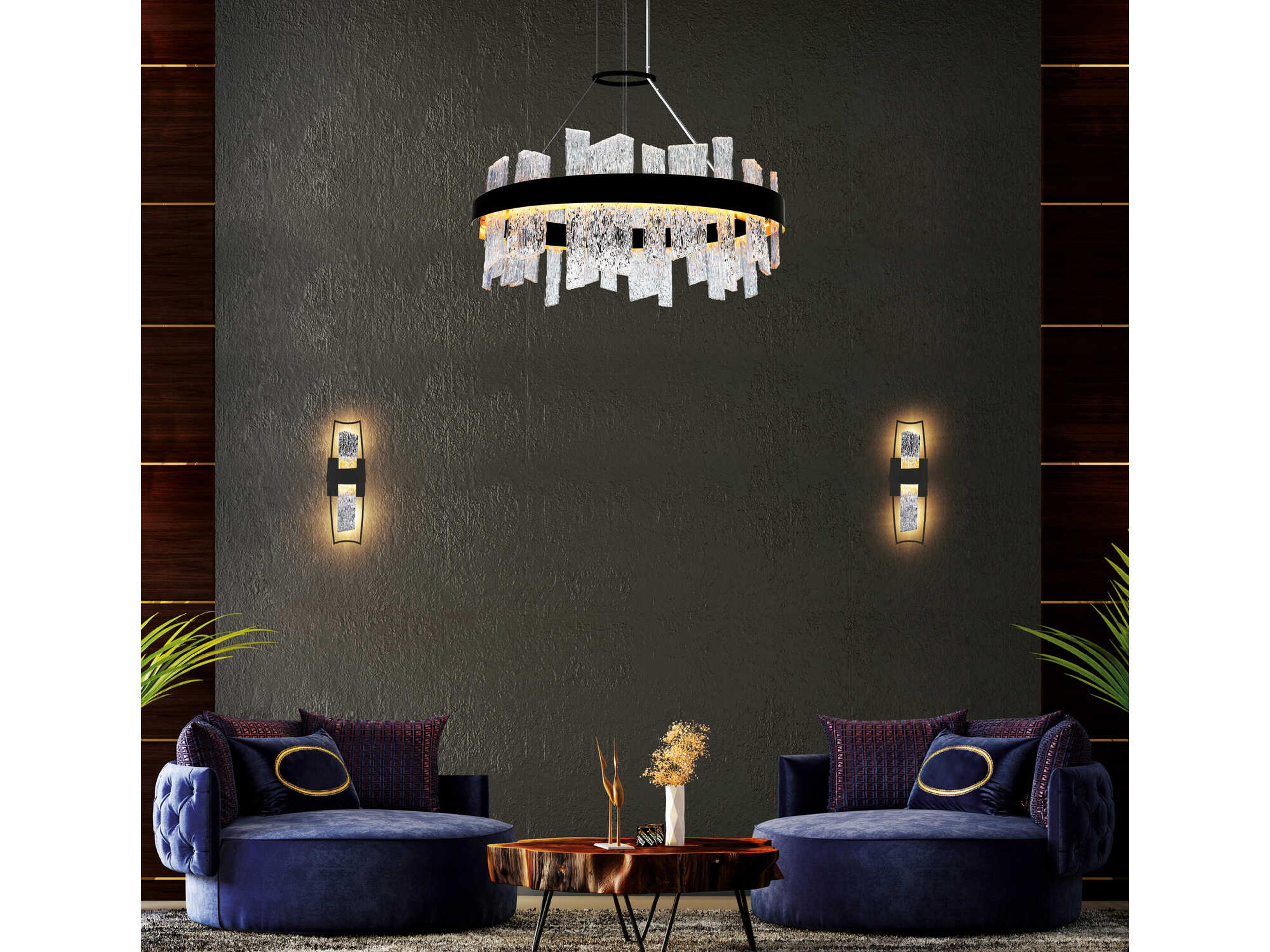 CWI Lighting Guadiana Black Satin Gold Round Pendant