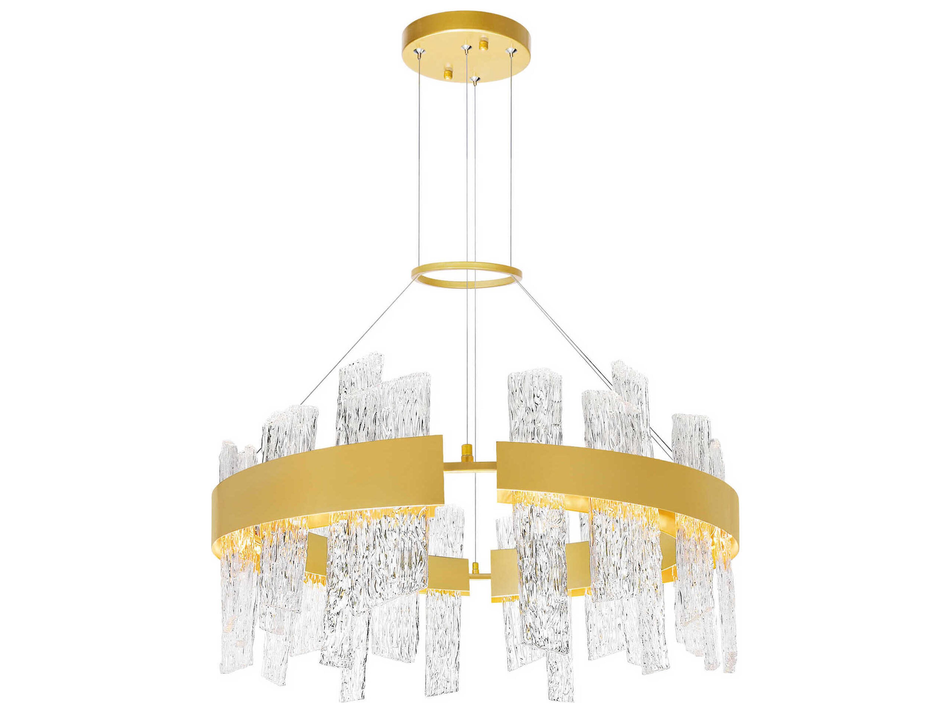 Guadiana Satin Gold Round Pendant