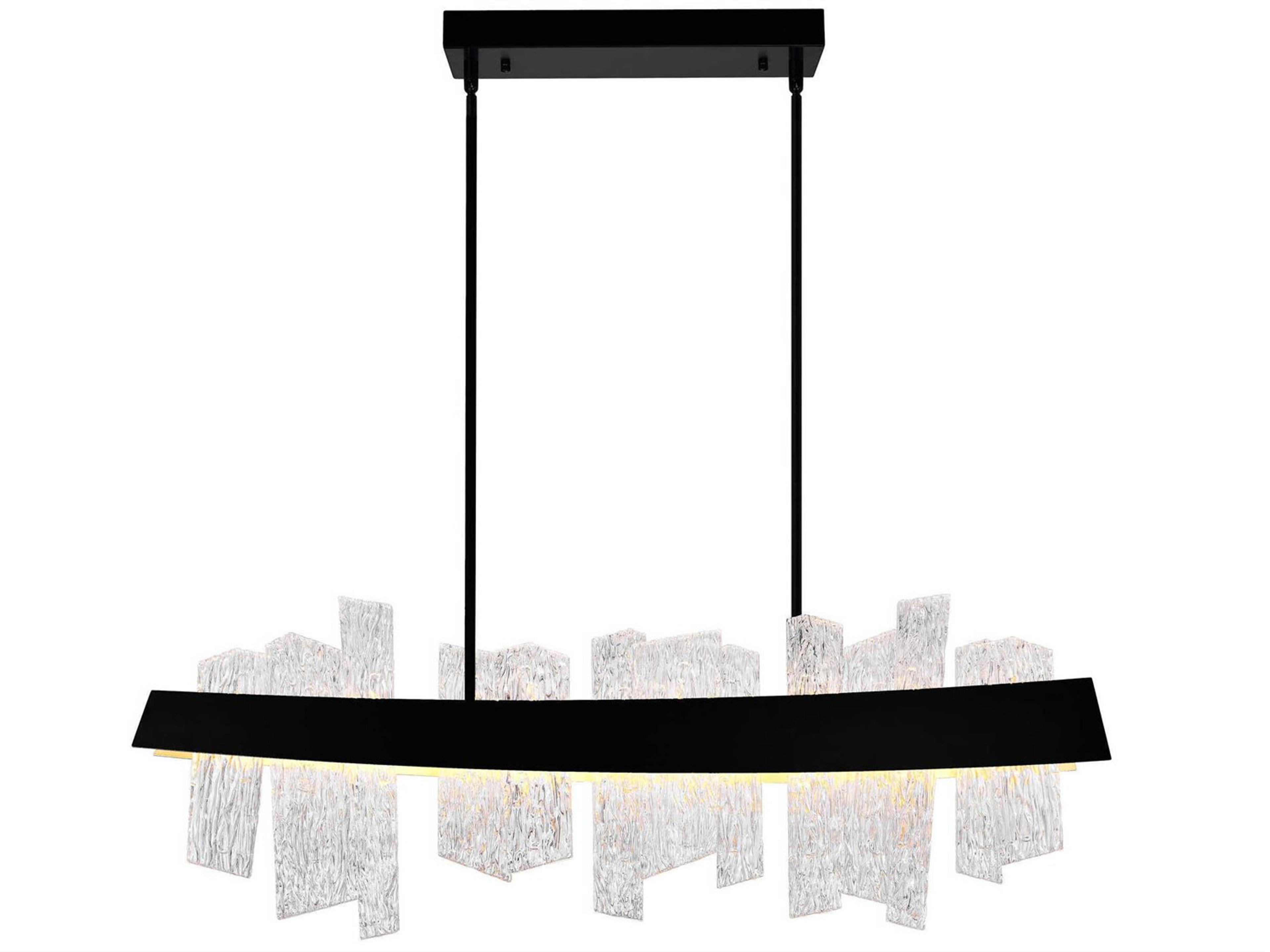 Guadiana Black Satin Gold Linear Island Pendant