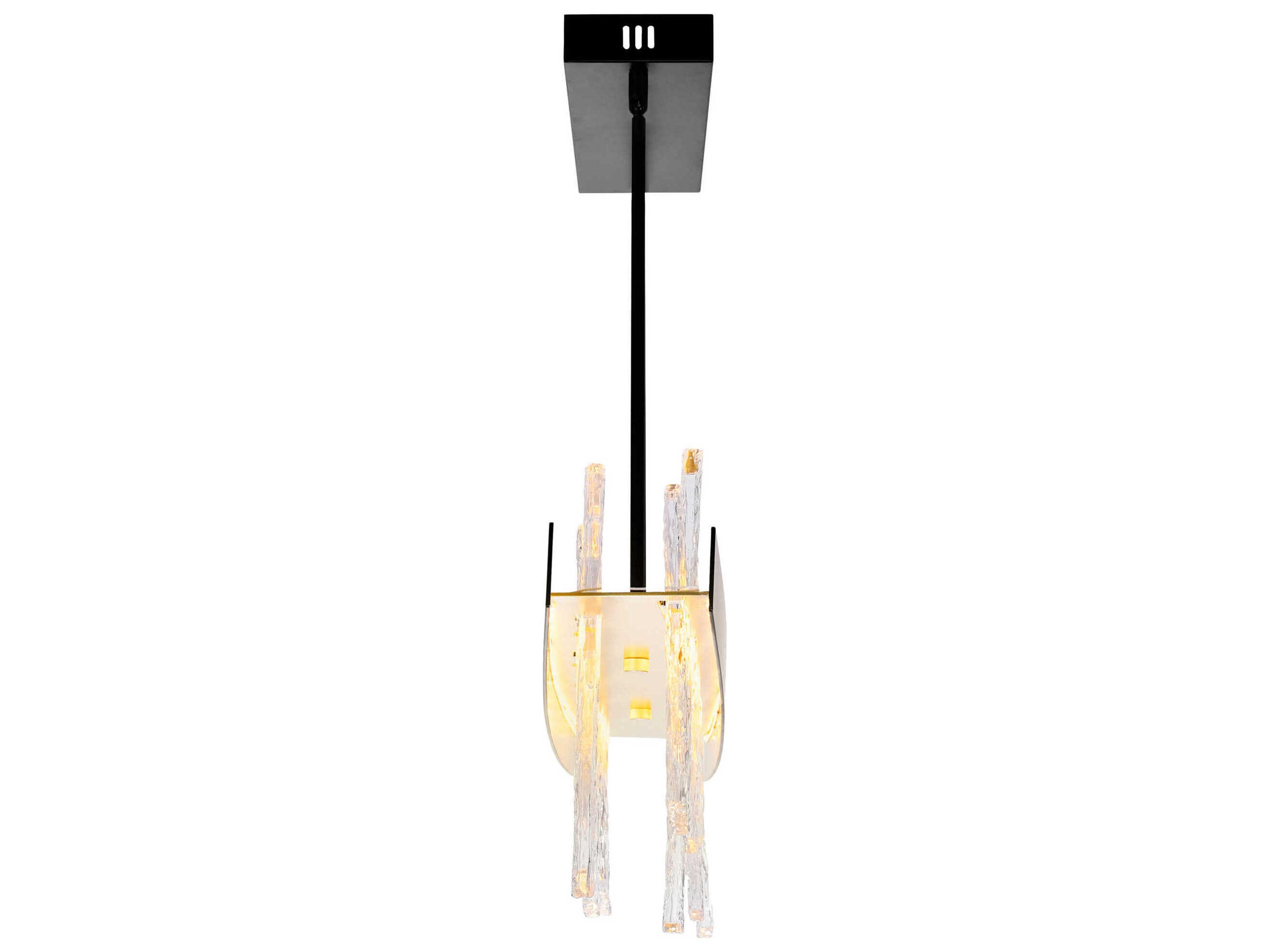 CWI Lighting Guadiana Black Satin Gold Linear Island Pendant
