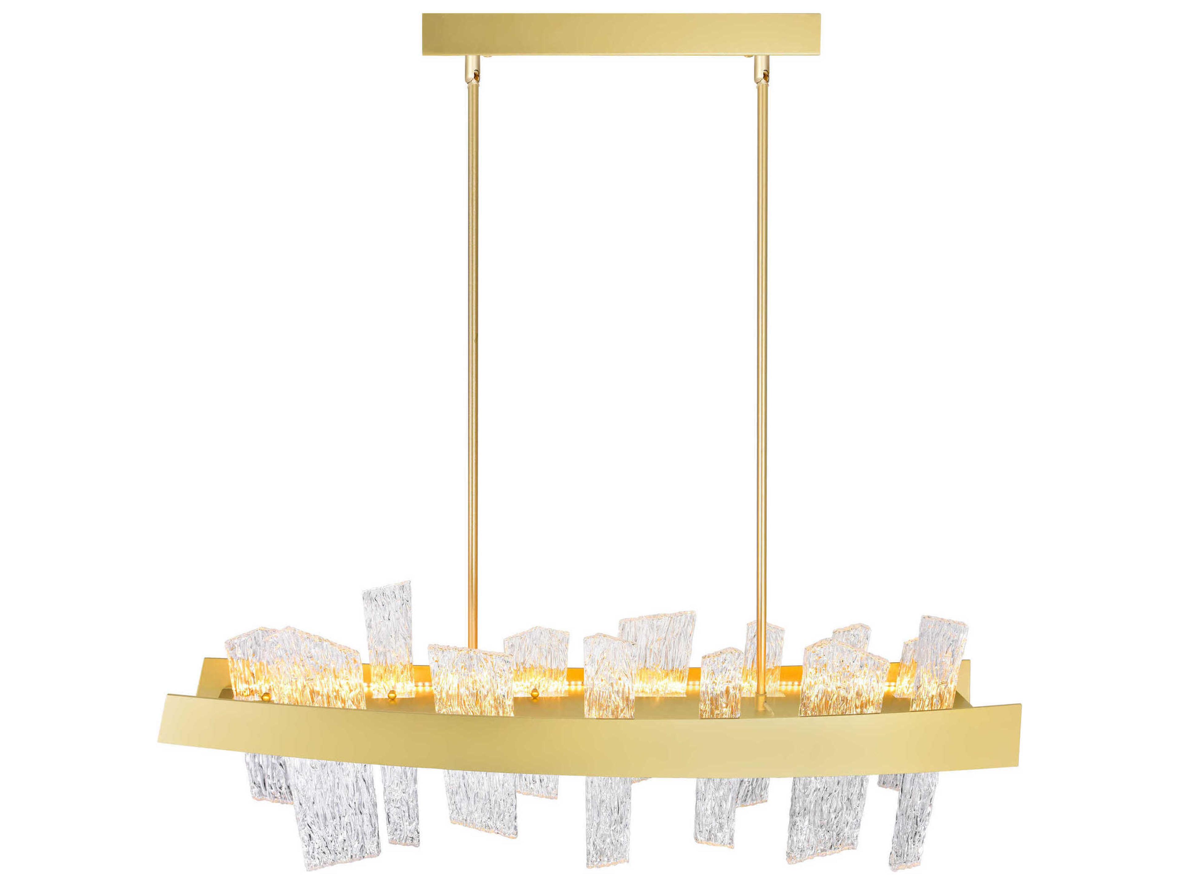 CWI Lighting Guadiana Satin Gold Linear Island Pendant