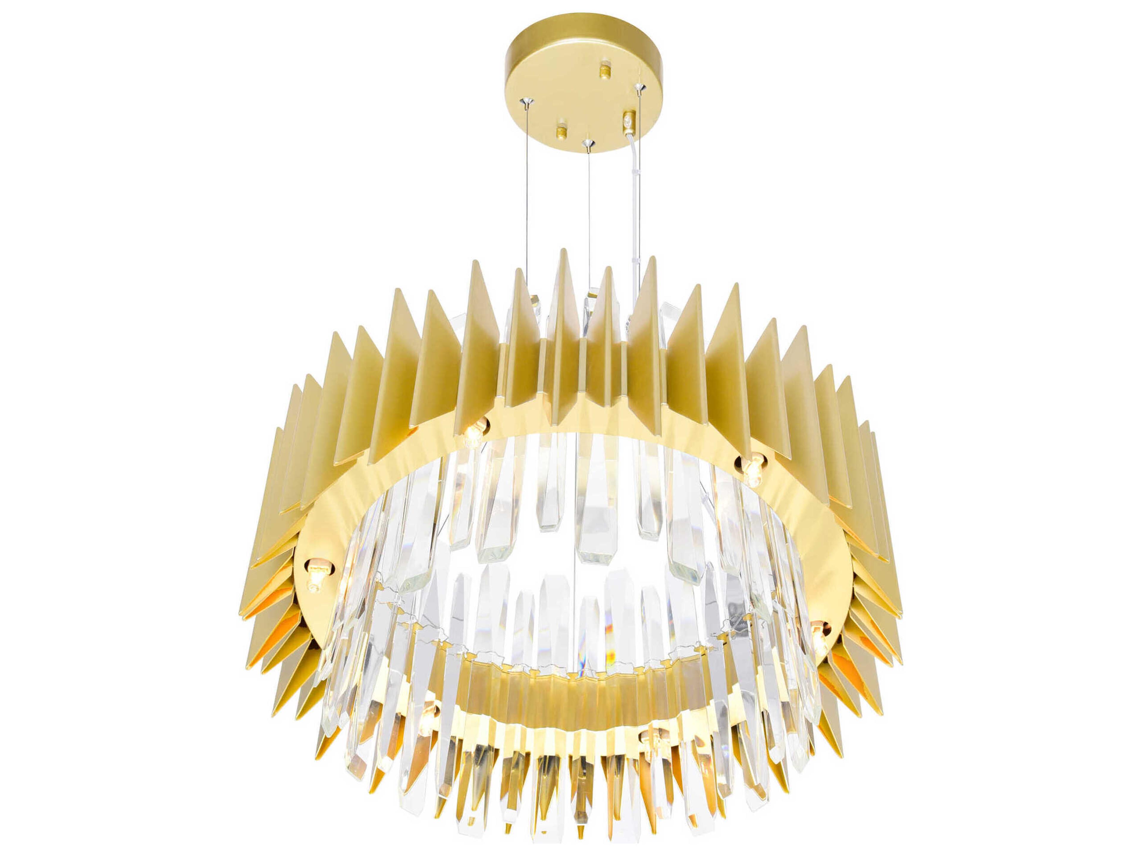 CWI Lighting Cityscape 12-Light Satin Gold Round Chandelier